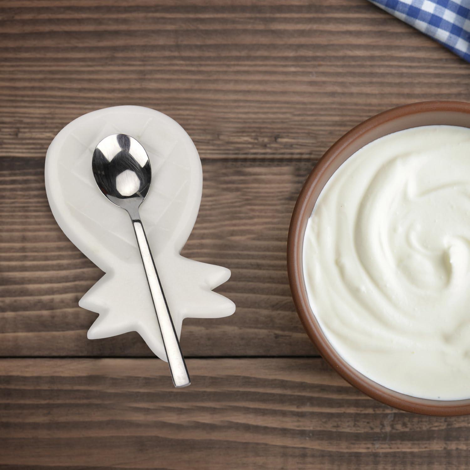 Reposapucheros de Mármol HESHIBI para Cocina Blanco 16.5x10.2 cm