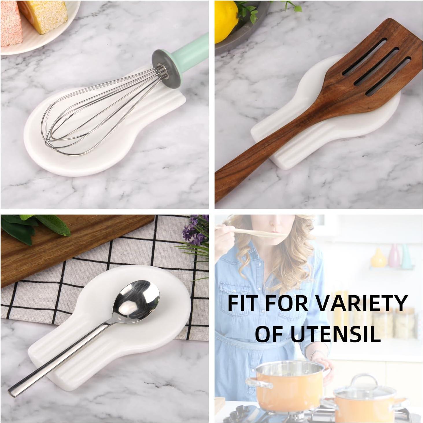 Soporte de Cuchara de Mármol HESHIBI Blanco 16.5x10.2 cm