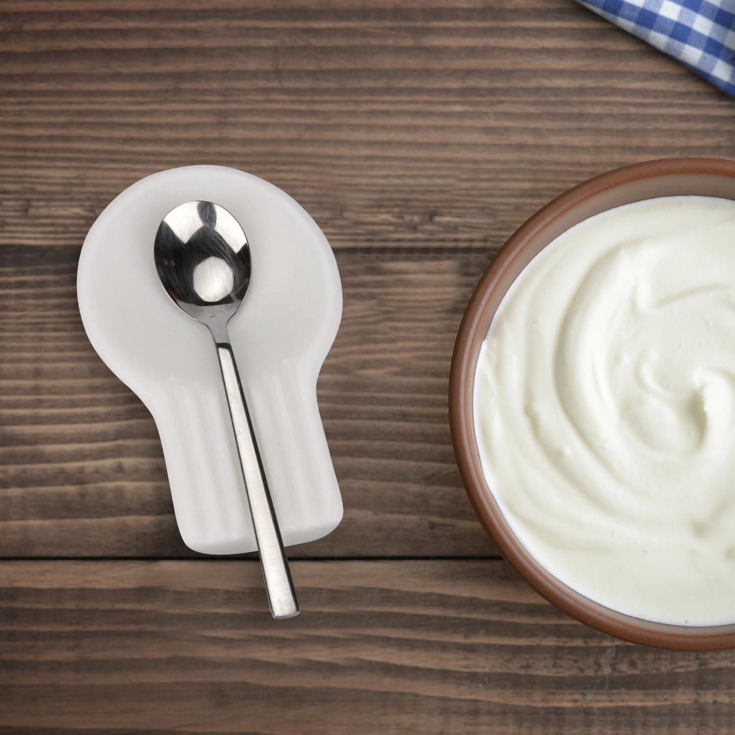 Soporte de Cuchara de Mármol HESHIBI Blanco 16.5x10.2 cm