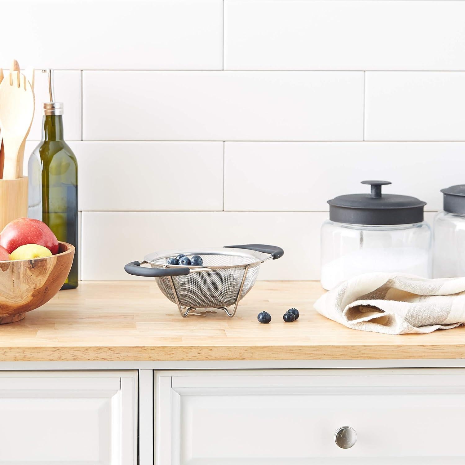 Colador de Malla Acero Inoxidable ExcelSteel 16.5 cm Profesional