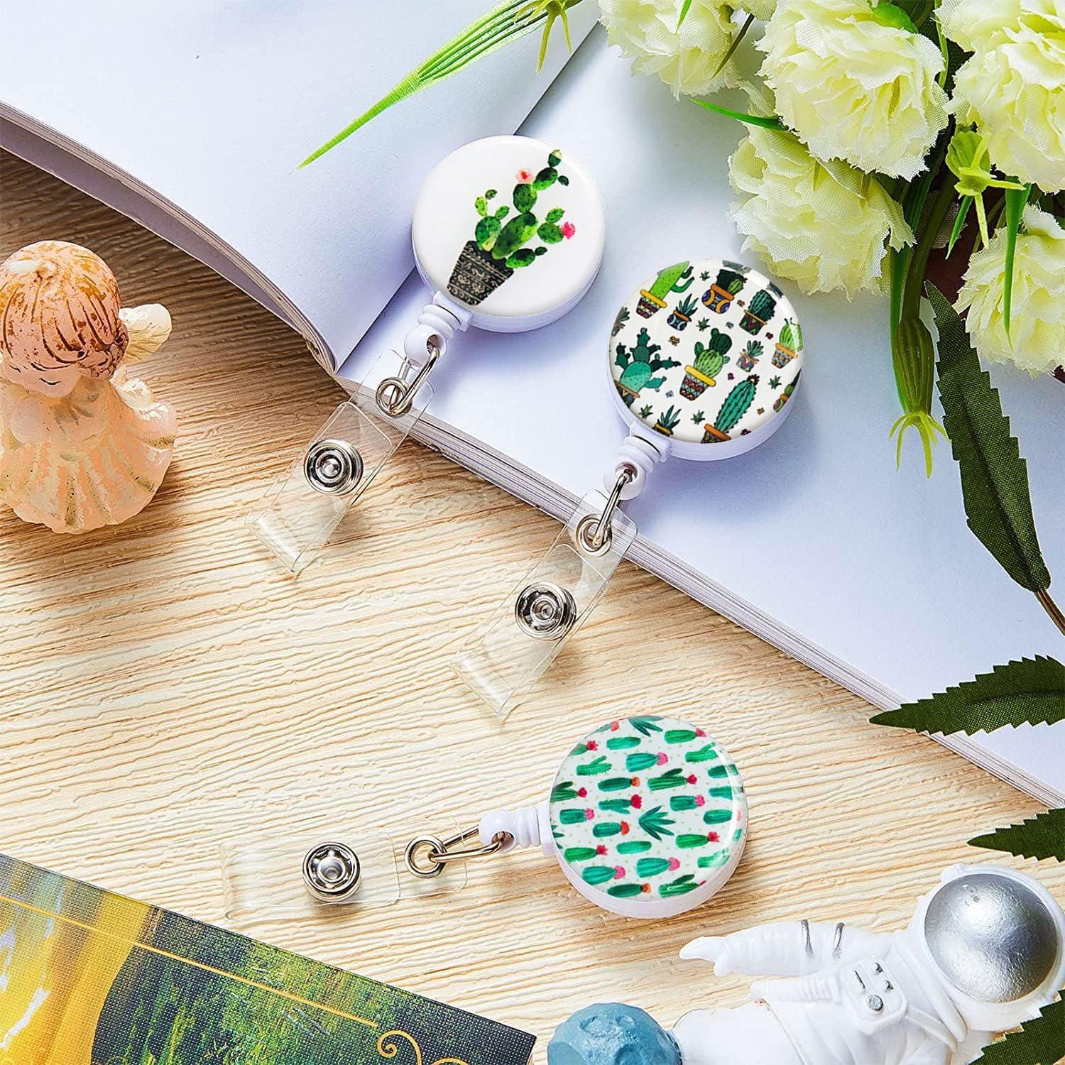 Portatarjetas Retráctil Knocent 3pack Cactus con Clip