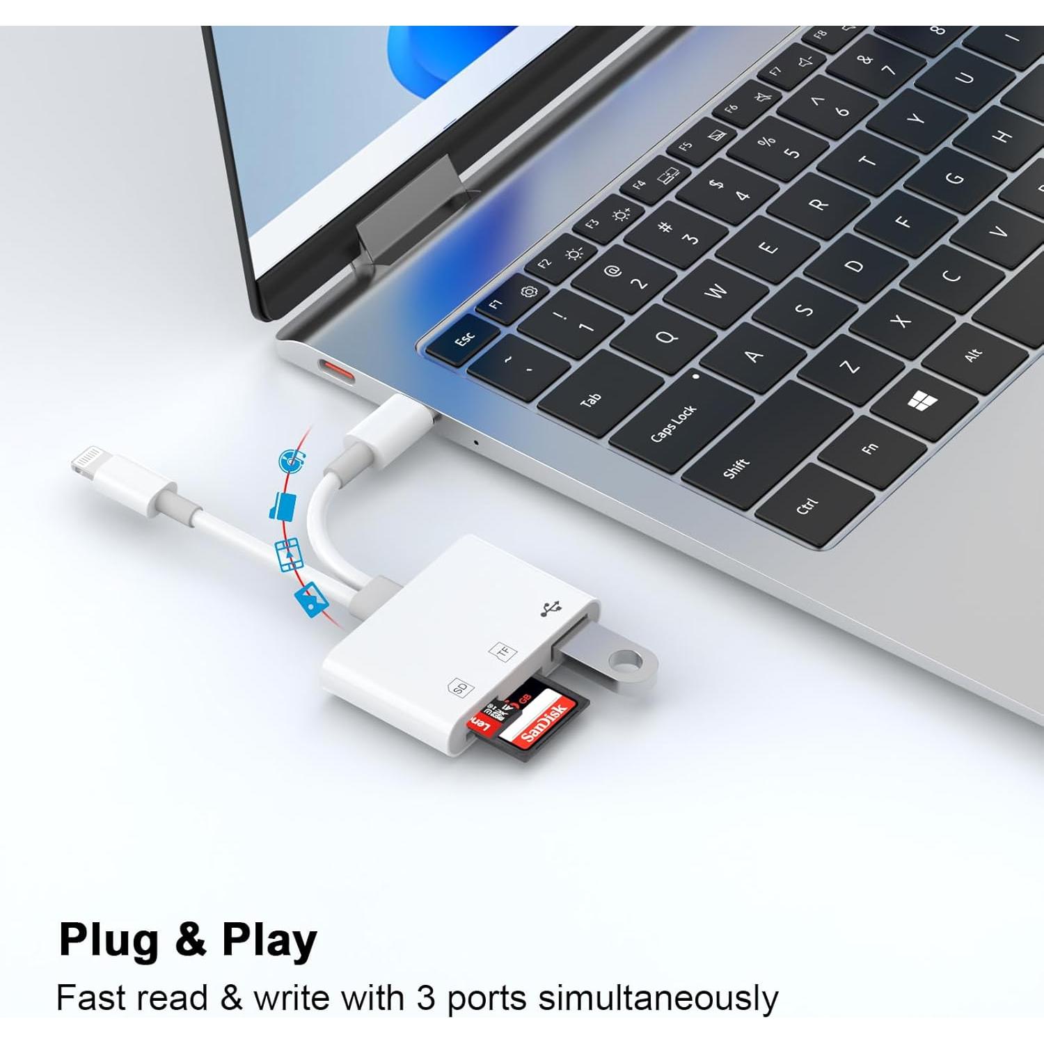 Lector de Tarjetas SD Smilebridge USTU-068 5-en-1 USB C y Lightning