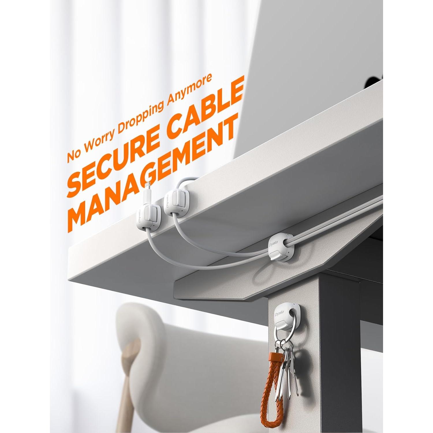 Organizador de Cables Chfeila 6 Pack Adhesivo Blanco Compacto