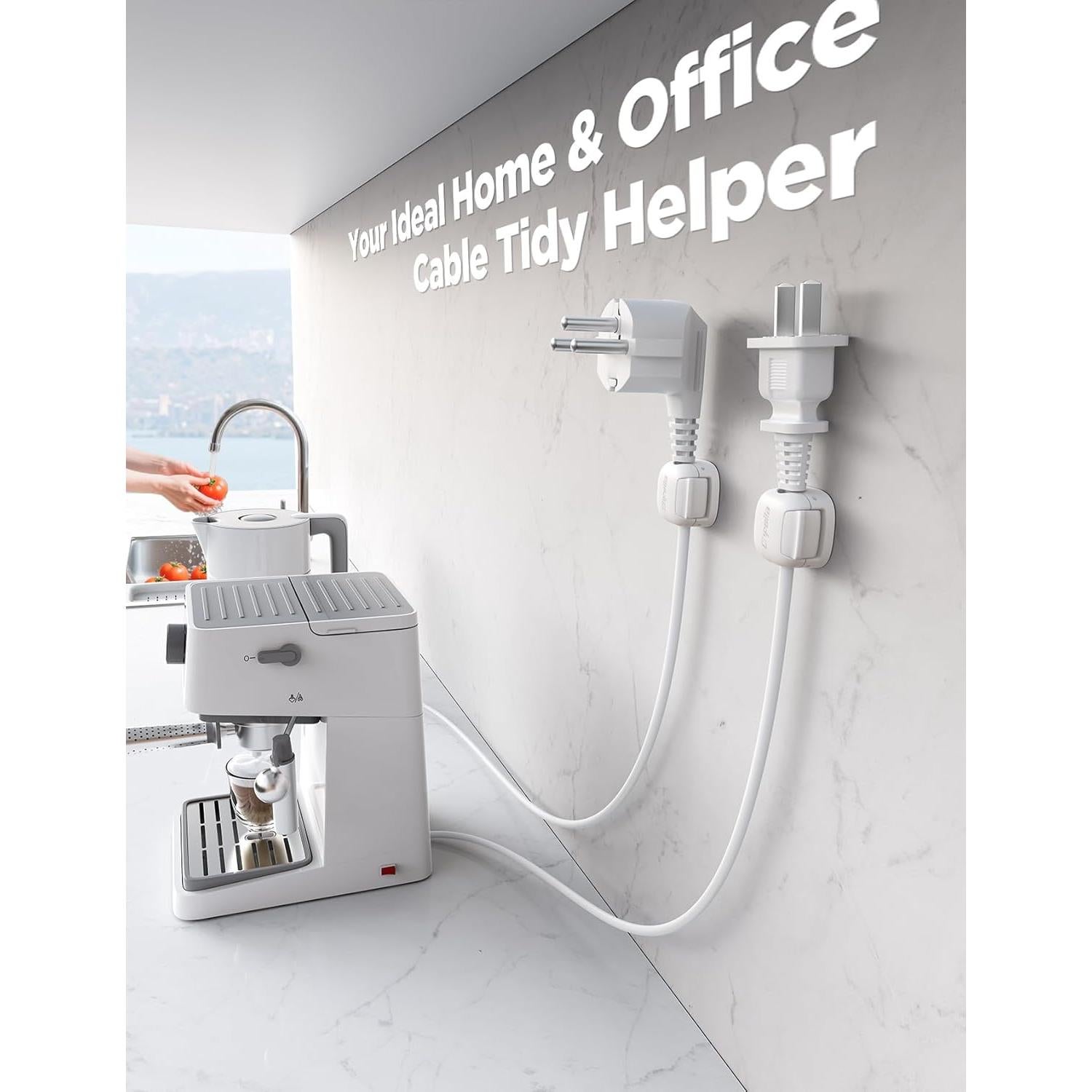 Organizador de Cables Chfeila 6 Pack Adhesivo Blanco Compacto