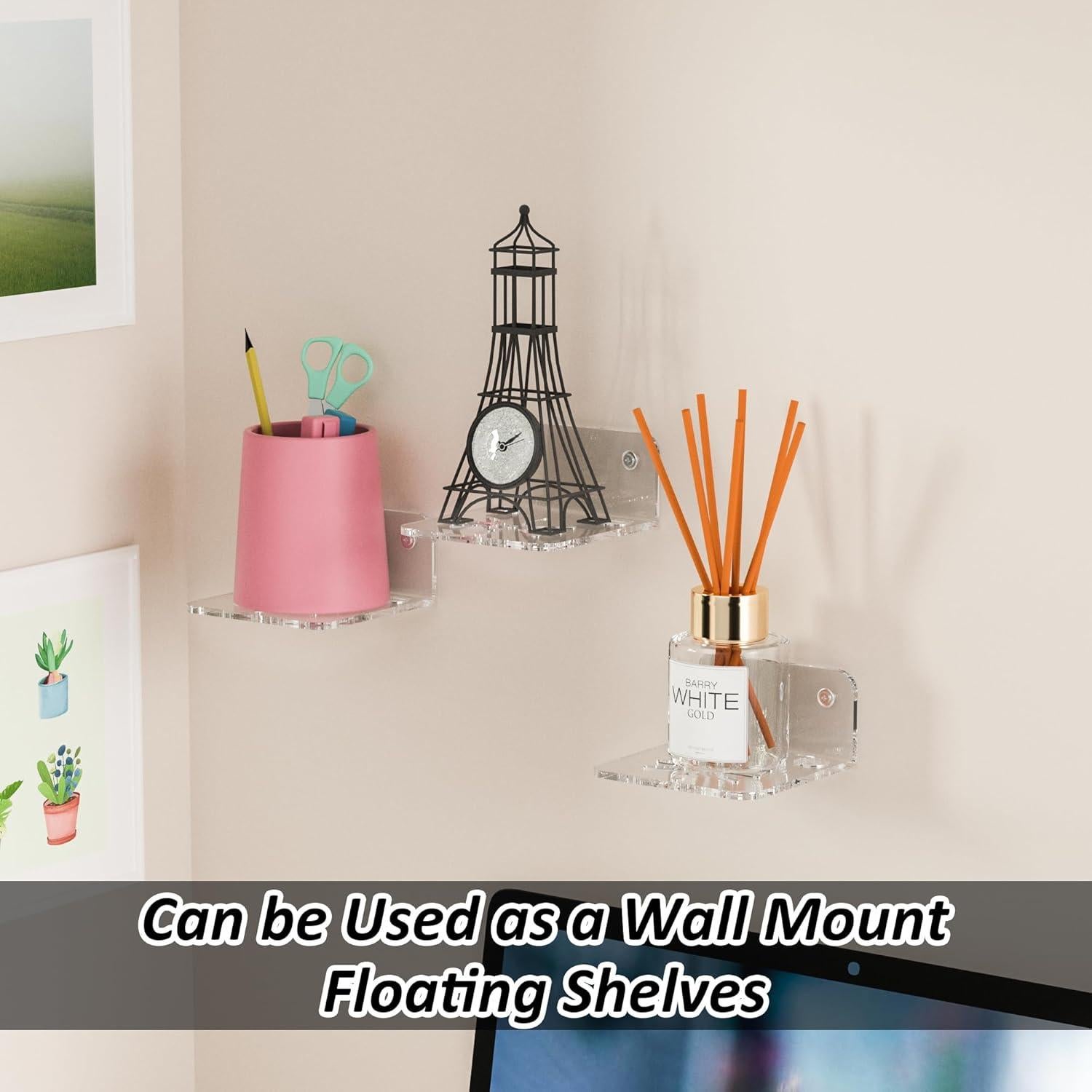 Estante de Acrílico Transparente Sezanrpt 3 Paquetes 10 cm