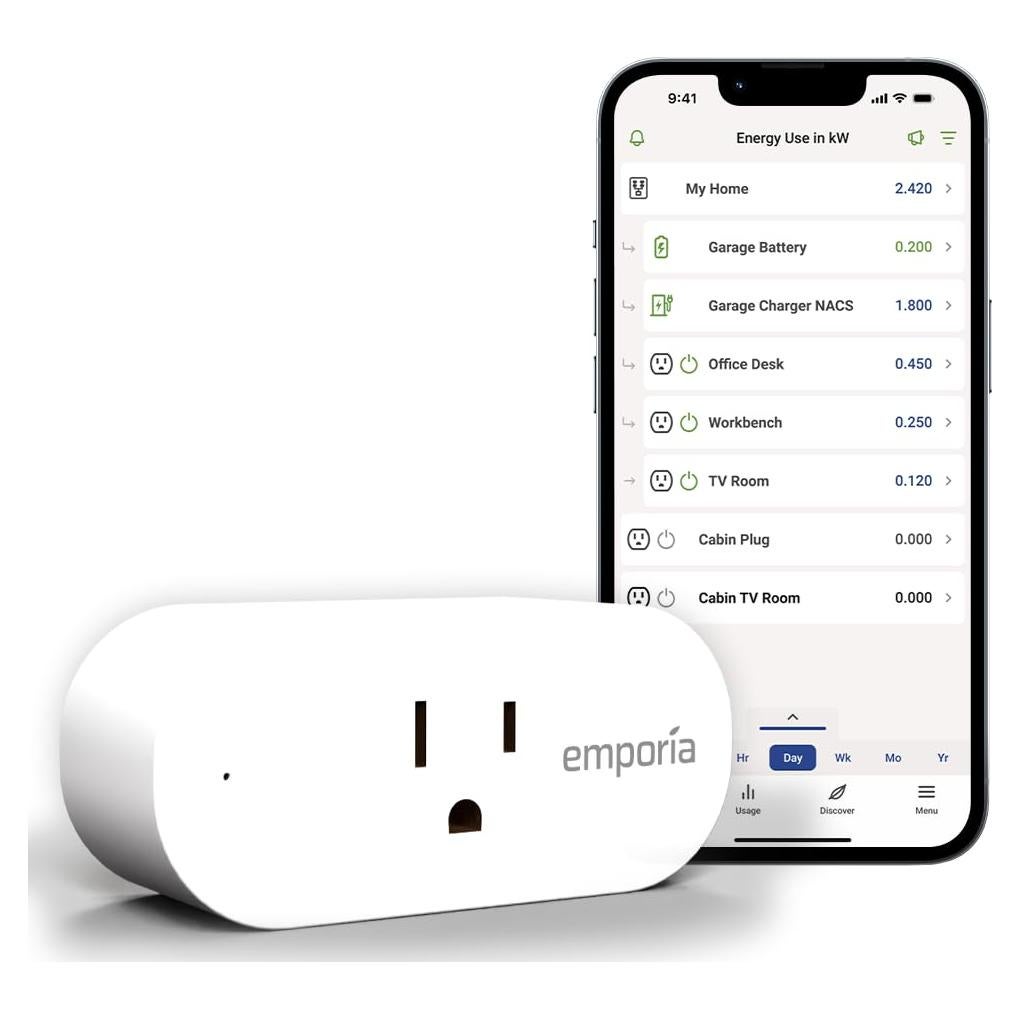 Enchufe Inteligente Emporia 15A con Monitor de Energía y WiFi