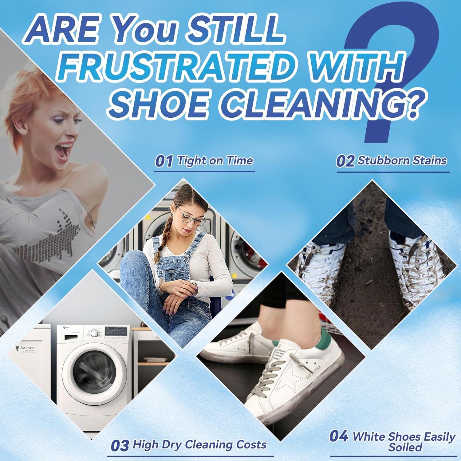 Kit de Limpieza de Zapatos Blanco 190.5 ml con Cepillo y Toalla