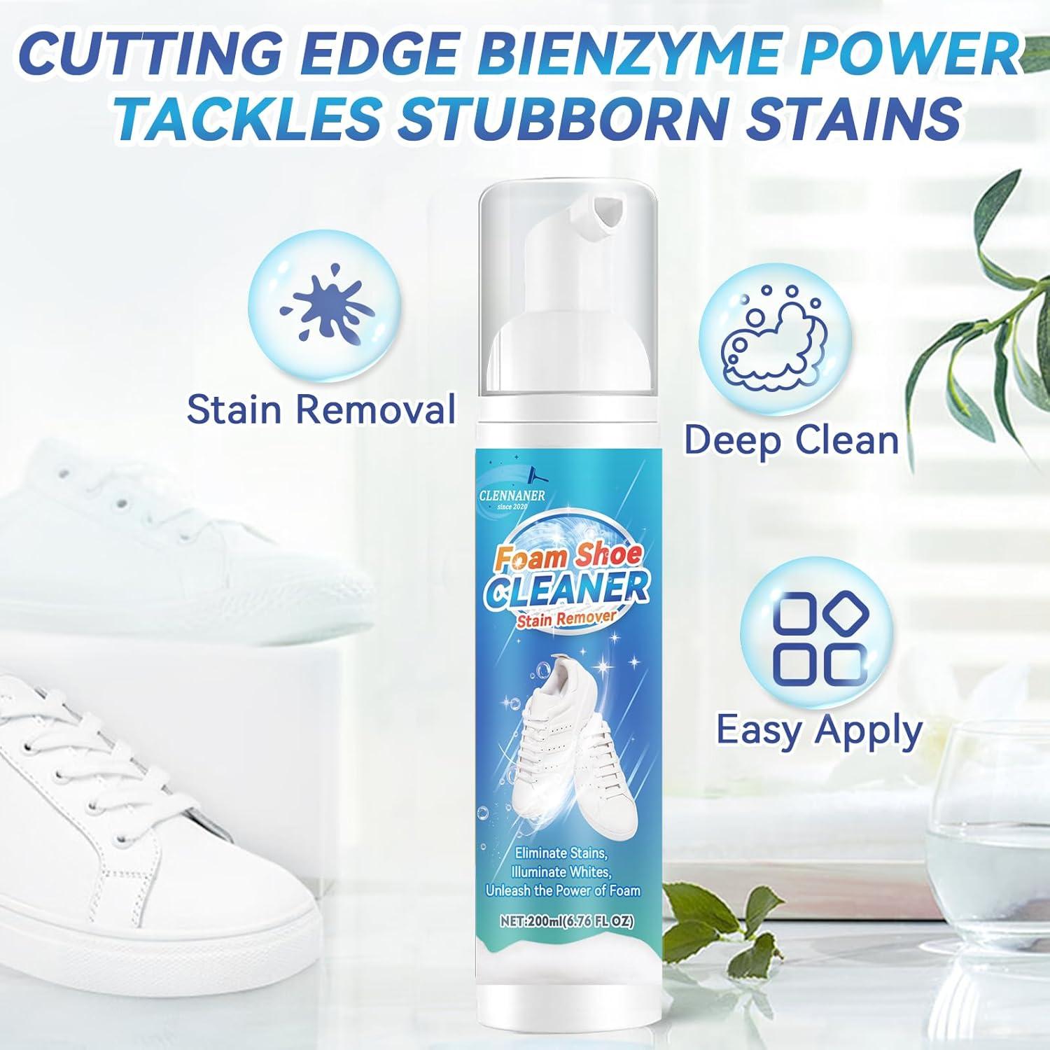 Kit de Limpieza de Zapatos Blanco 190.5 ml con Cepillo y Toalla