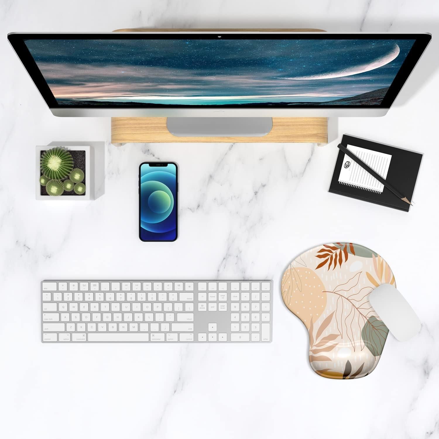 Almohadilla de Ratón Ergonómica ITNRSIIET 24.5x21 cm Arte Abstracto