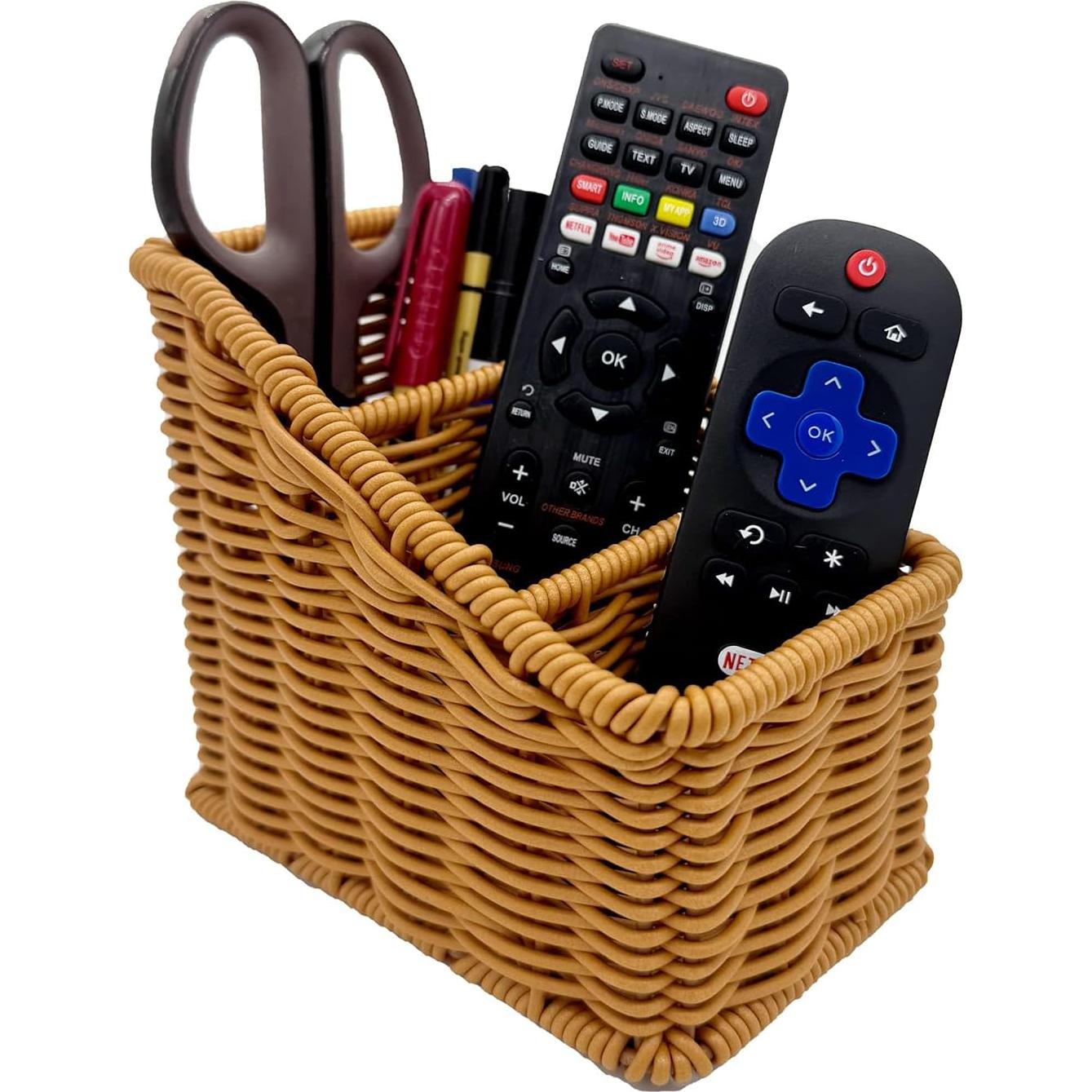 Soporte de Control Remoto WUJILIVING Rattan 3 Compartimentos