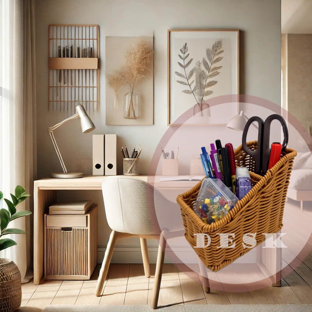 Soporte de Control Remoto WUJILIVING Rattan 3 Compartimentos