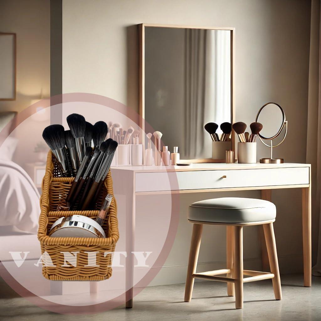 Soporte de Control Remoto WUJILIVING Rattan 3 Compartimentos