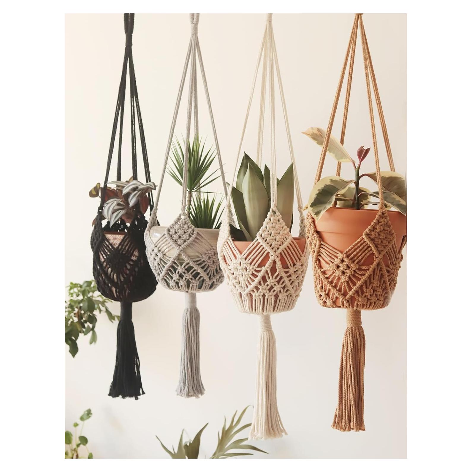 Macetero Colgante Boho XINBOR para Macetas de 20.32 cm, 4 Piezas