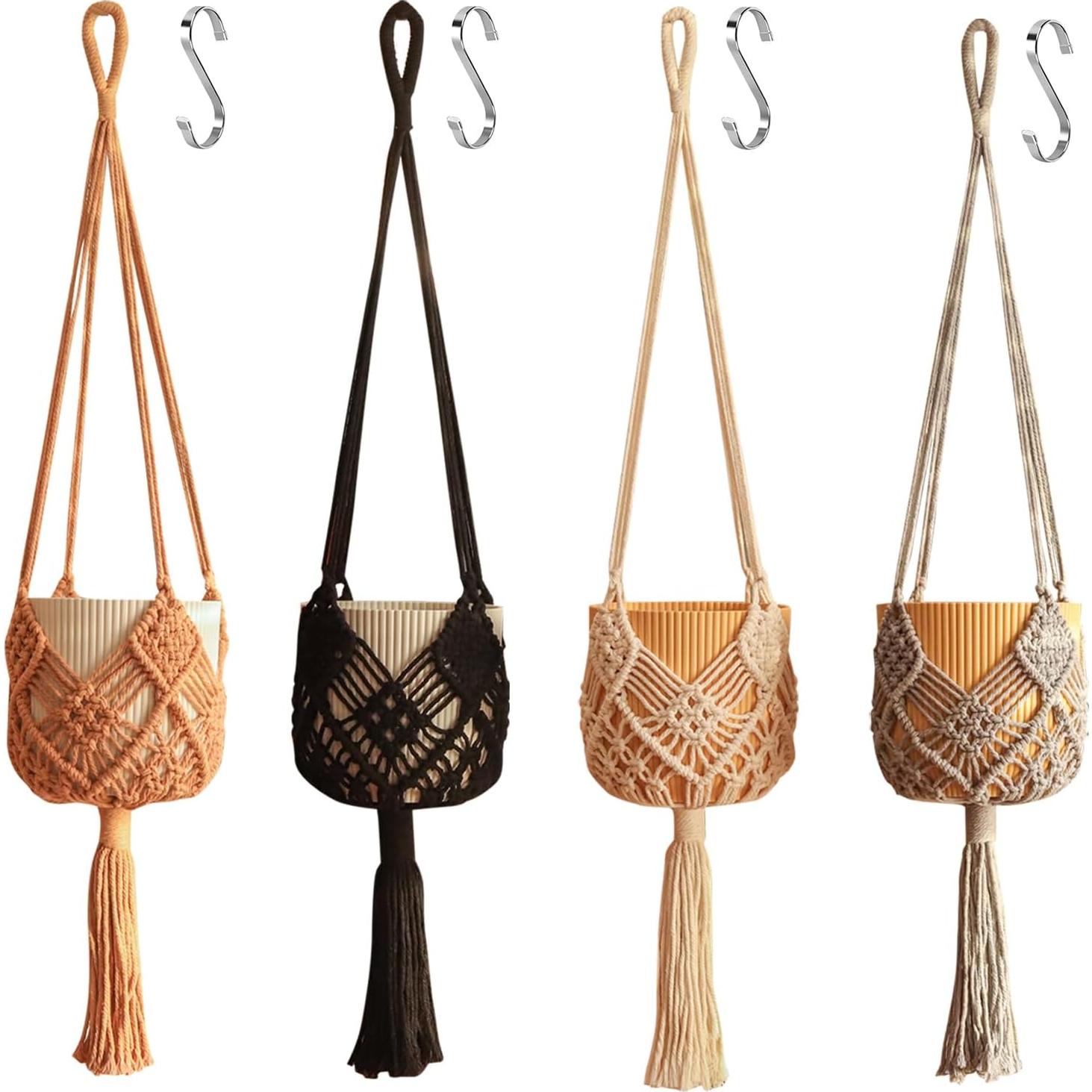 Macetero Colgante Boho XINBOR para Macetas de 20.32 cm, 4 Piezas