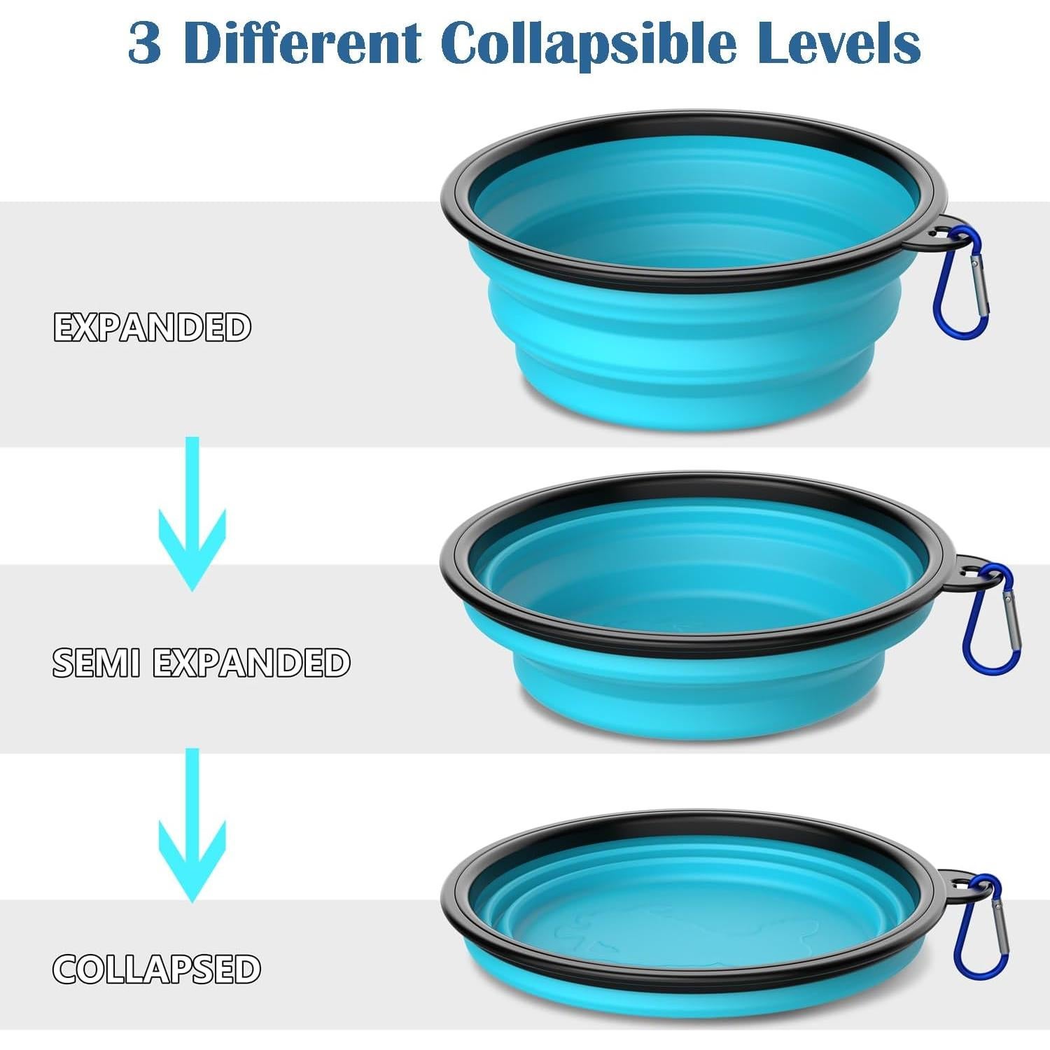 Tazones Plegables para Perros Takfox 5 Piezas 384 ml