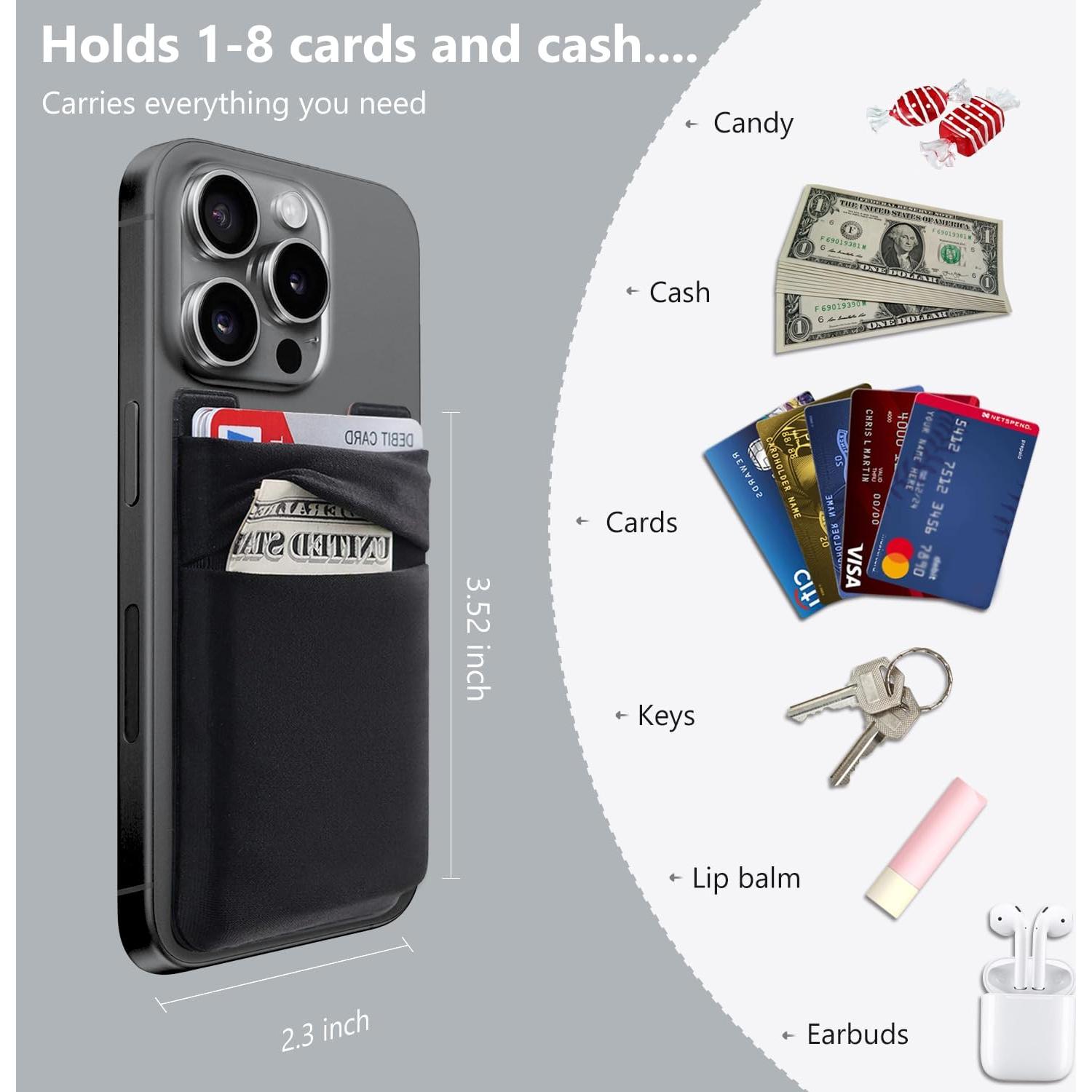 Soporte Adhesivo para Tarjetas de Teléfono Wensor 3 Pack Negro