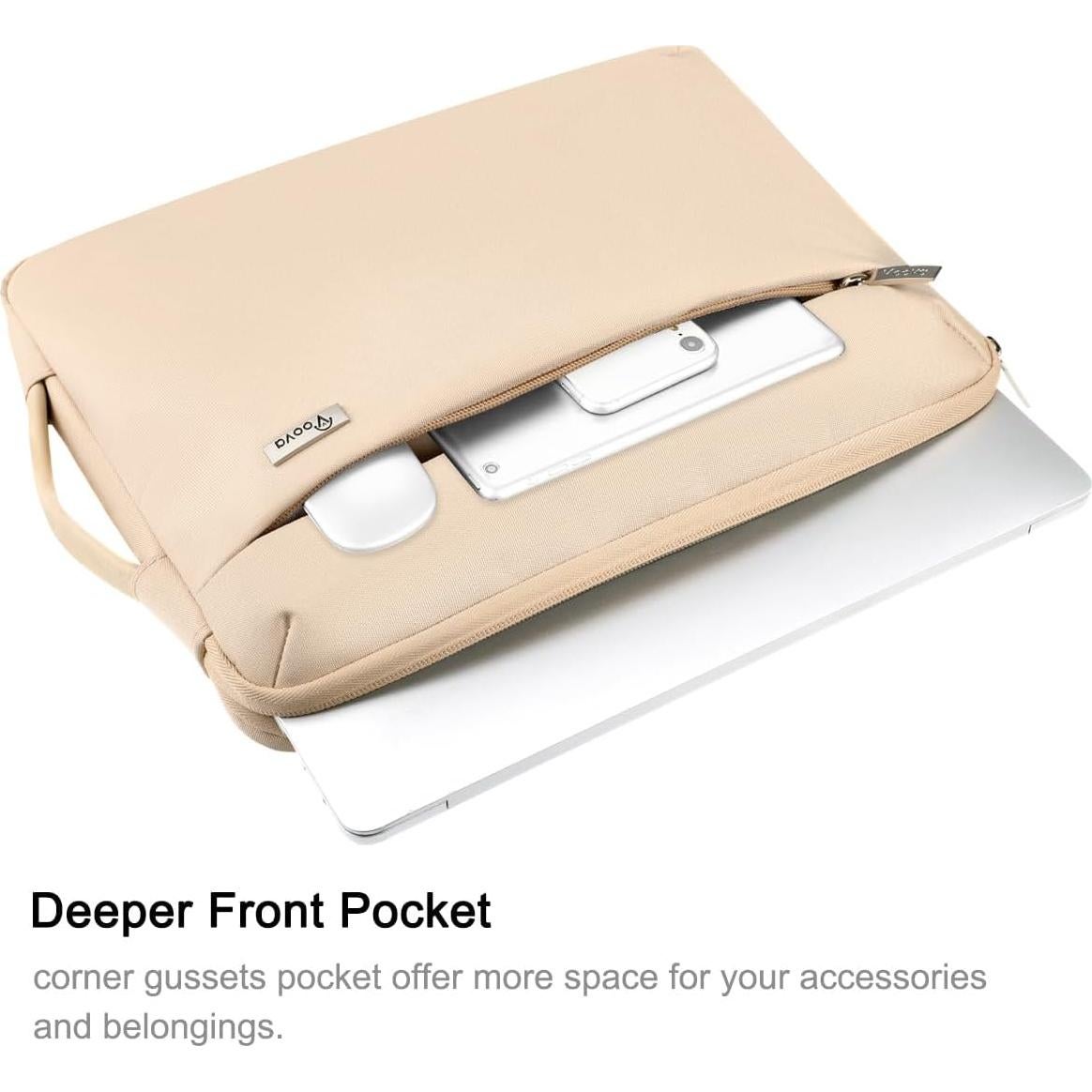 Funda para Laptop Voova 13.3-13.6" Impermeable Beige