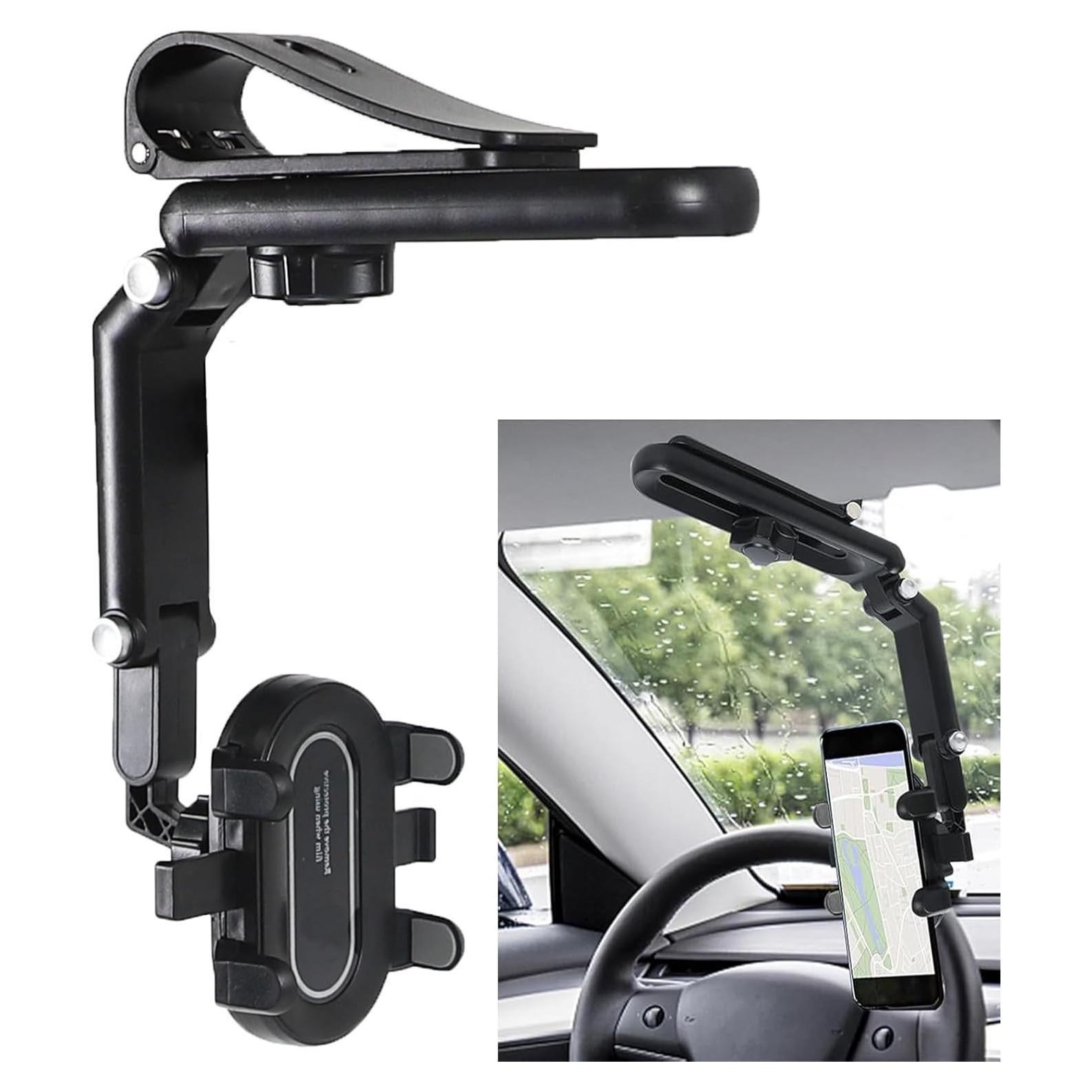 Soporte para Teléfono de Coche Hbxdeco Visera Ajustable 360°