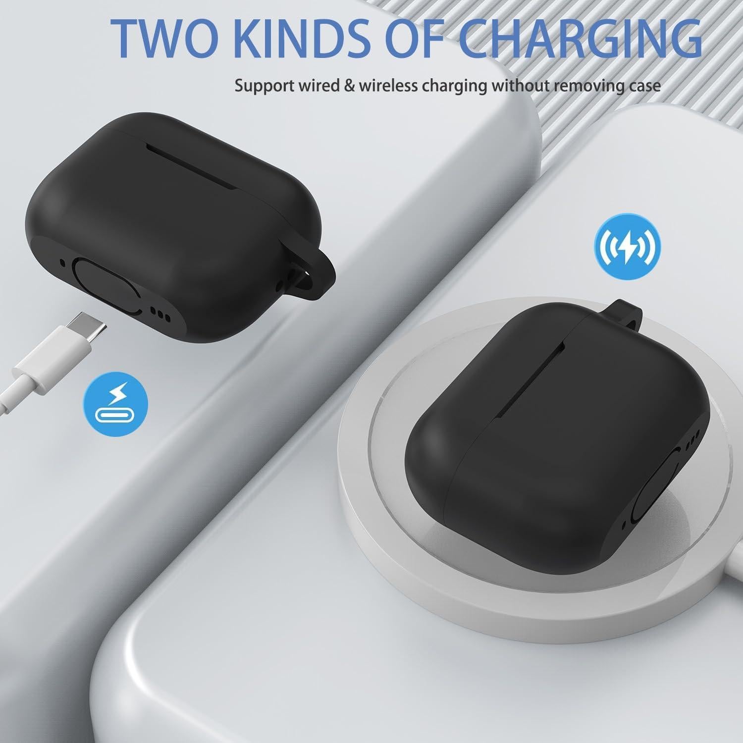 Funda de Silicona para AirPods Pro 2ª/1ª Gen Olytop - Negra