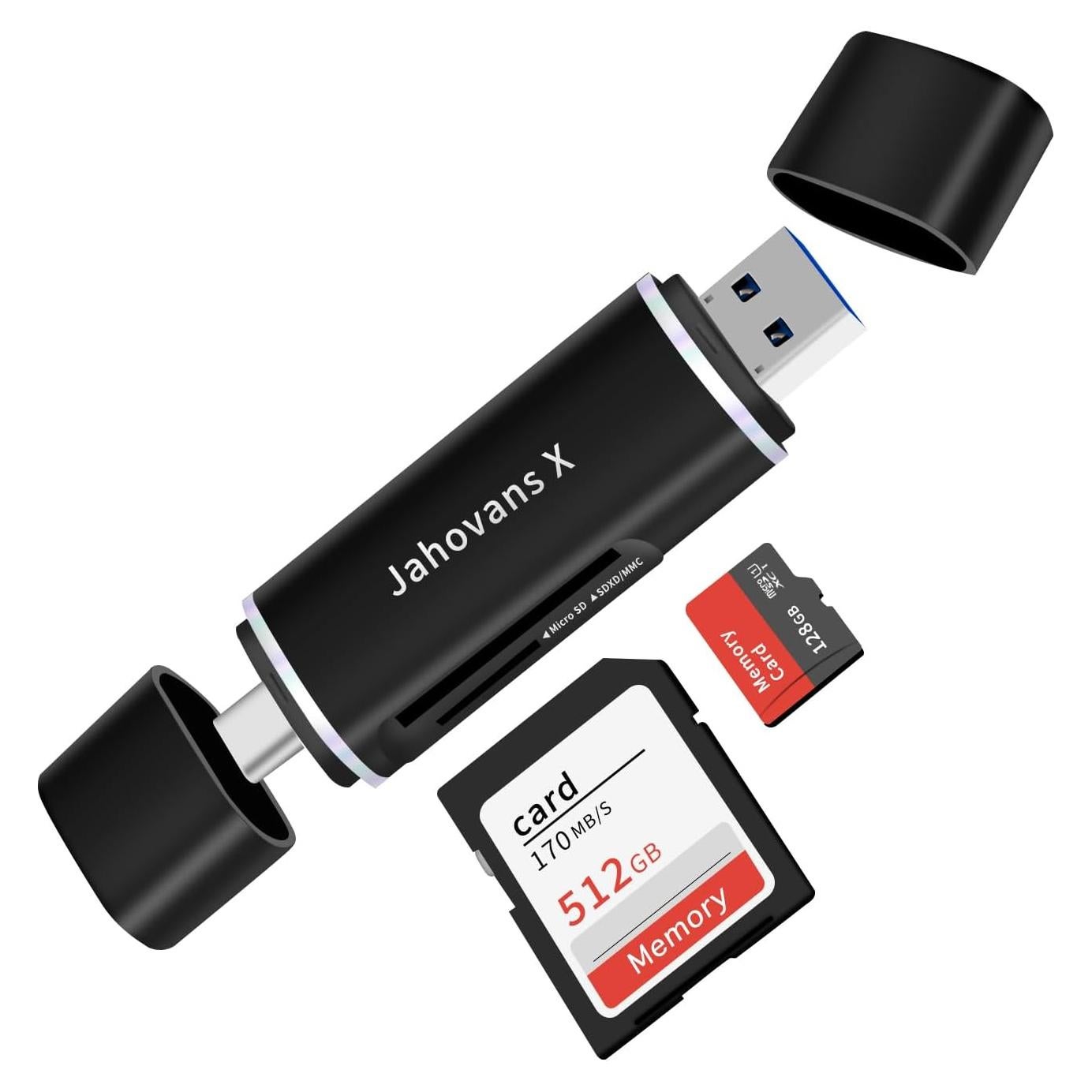 Lector de Tarjetas SD Jahovans X USB-C 3.0 Doble Conector