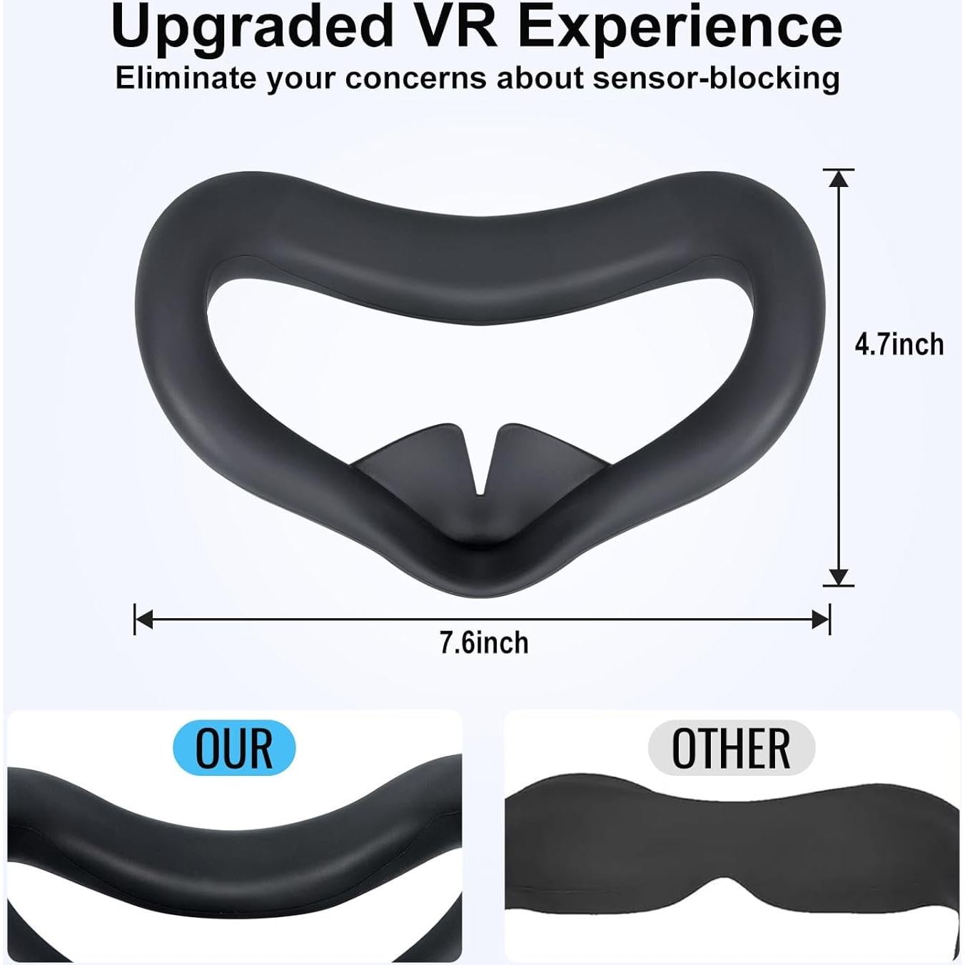 Pad de cara de silicona CBDYWVR para Meta Quest 3S - Negro