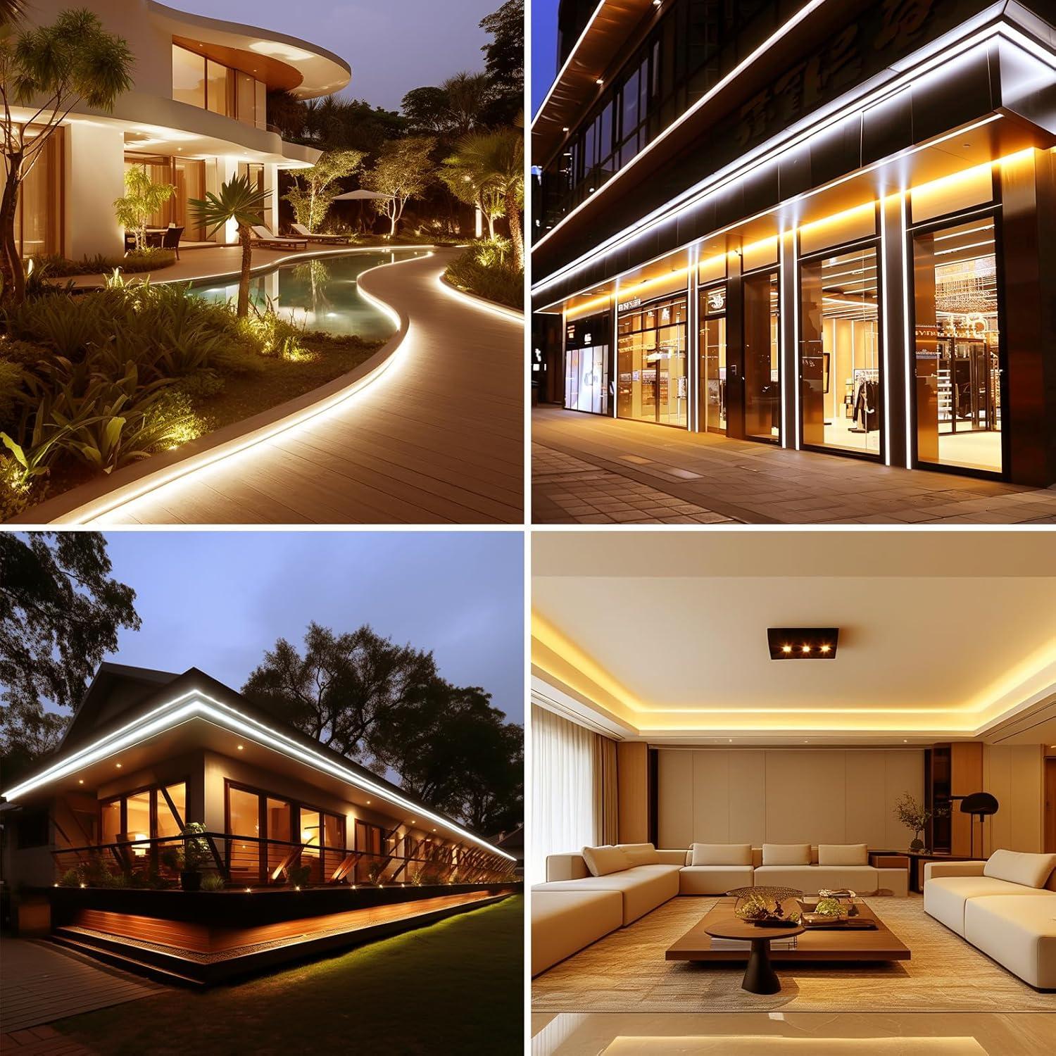 Tira de LED COB 20m ZHONG YI 2700K IP65 Impermeable 200W