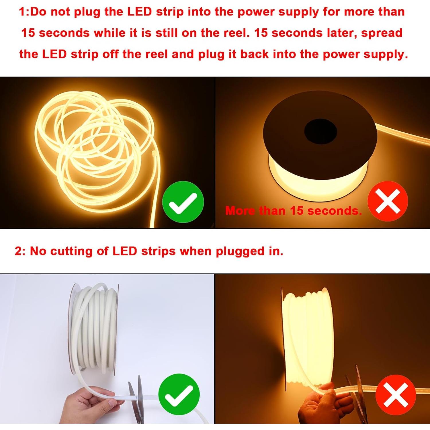 Tira de LED COB 20m ZHONG YI 2700K IP65 Impermeable 200W