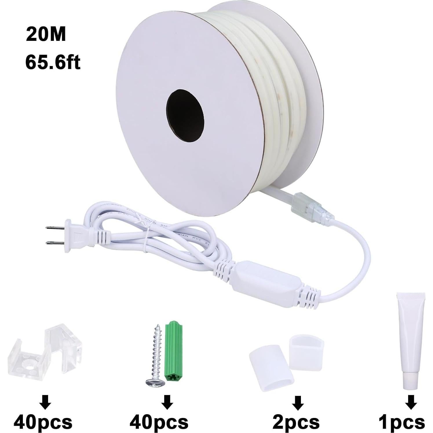 Tira de LED COB 20m ZHONG YI 2700K IP65 Impermeable 200W