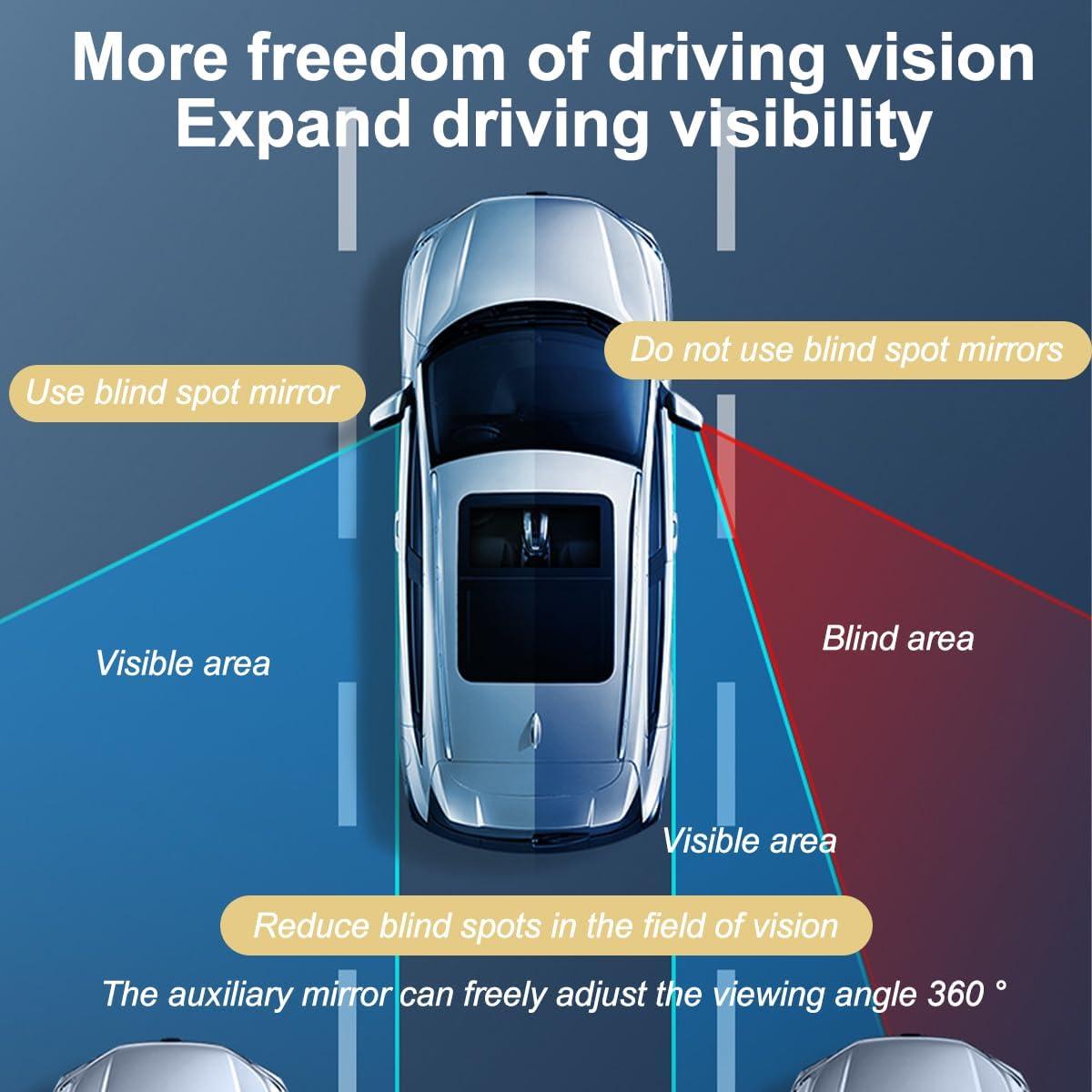 Espejos de Punto Ciego Sandfren 2PCS Universal Plata