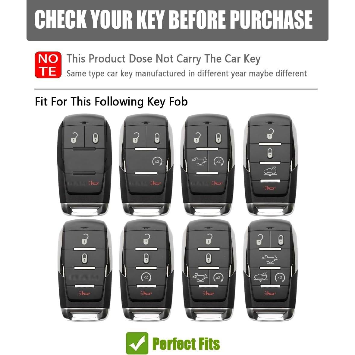 Funda de Llave de Cuero YINEOR para Dodge Ram 2019-2024