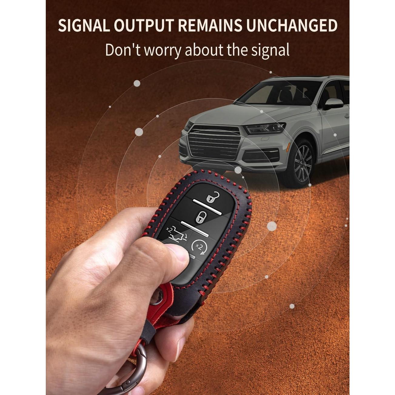 Funda de Llave de Cuero YINEOR para Dodge Ram 2019-2024
