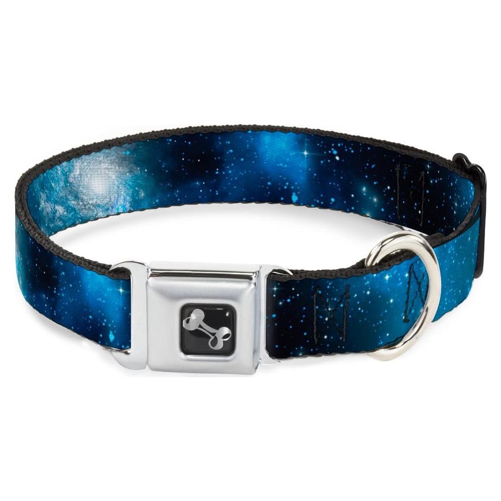 Collar de Perro Buckle-Down Galaxy Blues 2.54 cm Ancho 22.86-38.1 cm