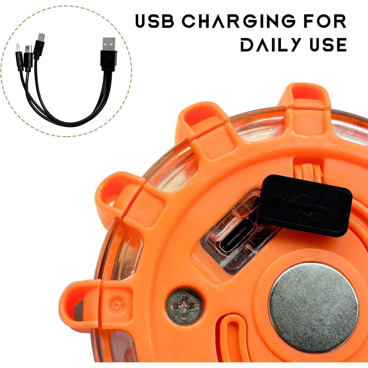 3 PCS Señales de Carretera LED SHMZK Recargables 9 Modos