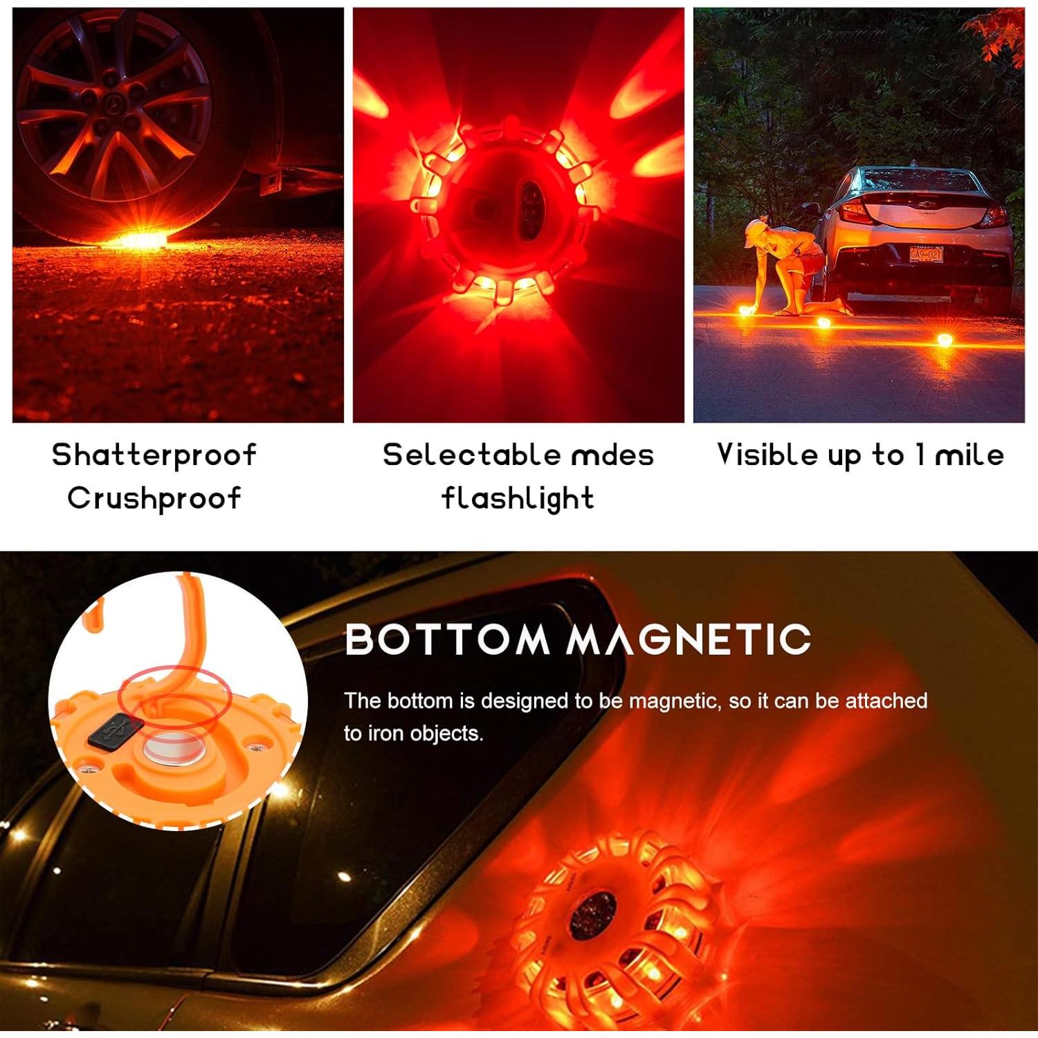 3 PCS Señales de Carretera LED SHMZK Recargables 9 Modos