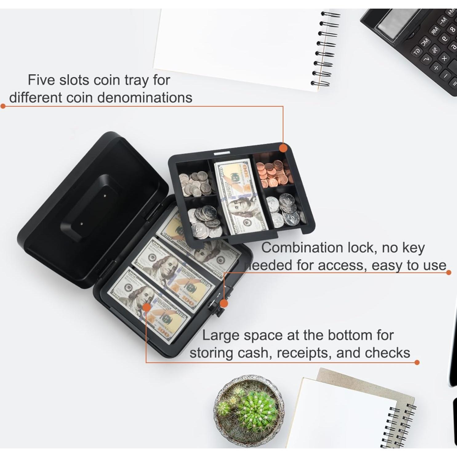 Caja de Dinero Goehiaul con Cerradura de Combinación 25x20x9cm