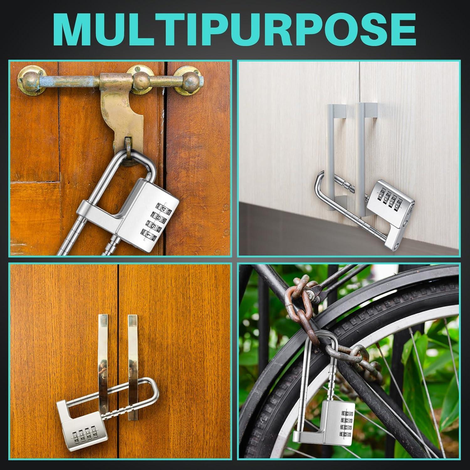 Cerradura de Combinación Ajustable Gisafai U Forma 2 Pcs