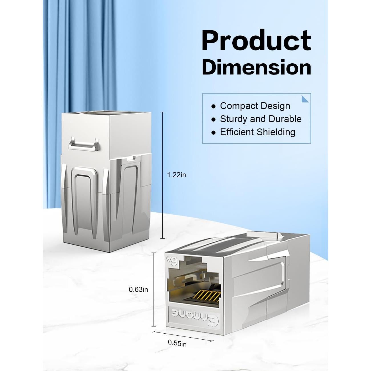 Acoplador RJ45 Cat6A Enmane Femenino a Femenino Paquete de 5