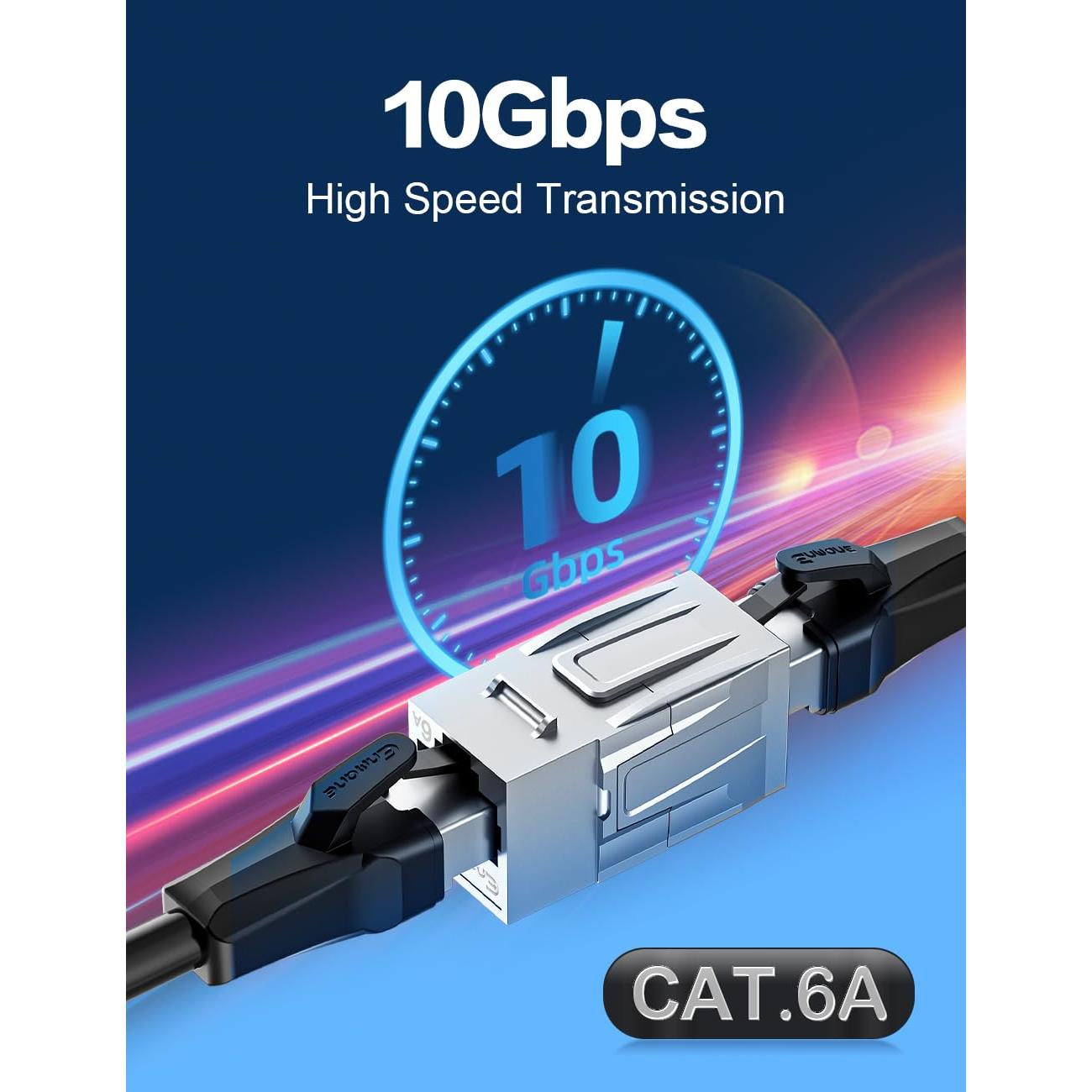 Acoplador RJ45 Cat6A Enmane Femenino a Femenino Paquete de 5