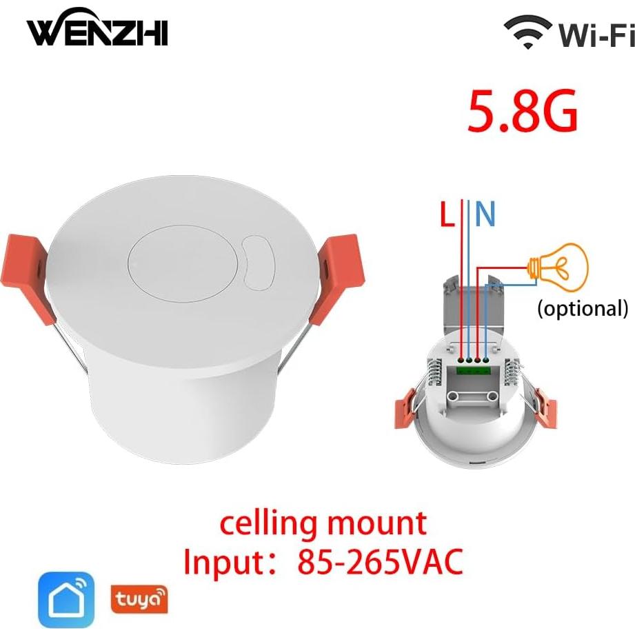 Sensor de Presencia WenzhiIoT WiFi 5.8GHz Radar 10m
