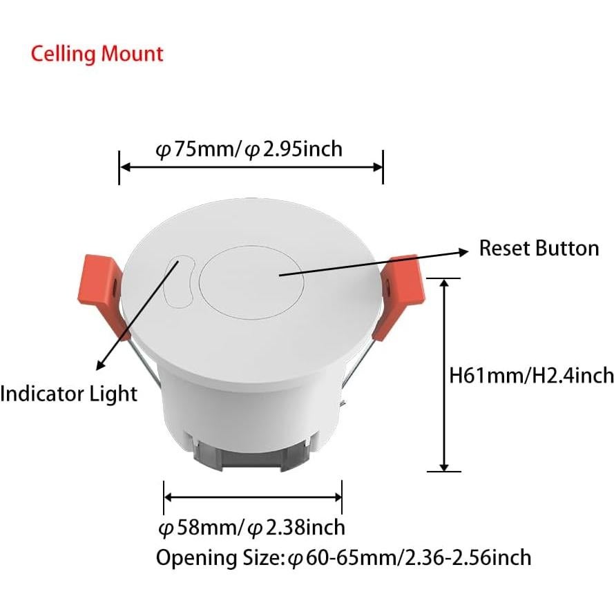 Sensor de Presencia WenzhiIoT WiFi 5.8GHz Radar 10m