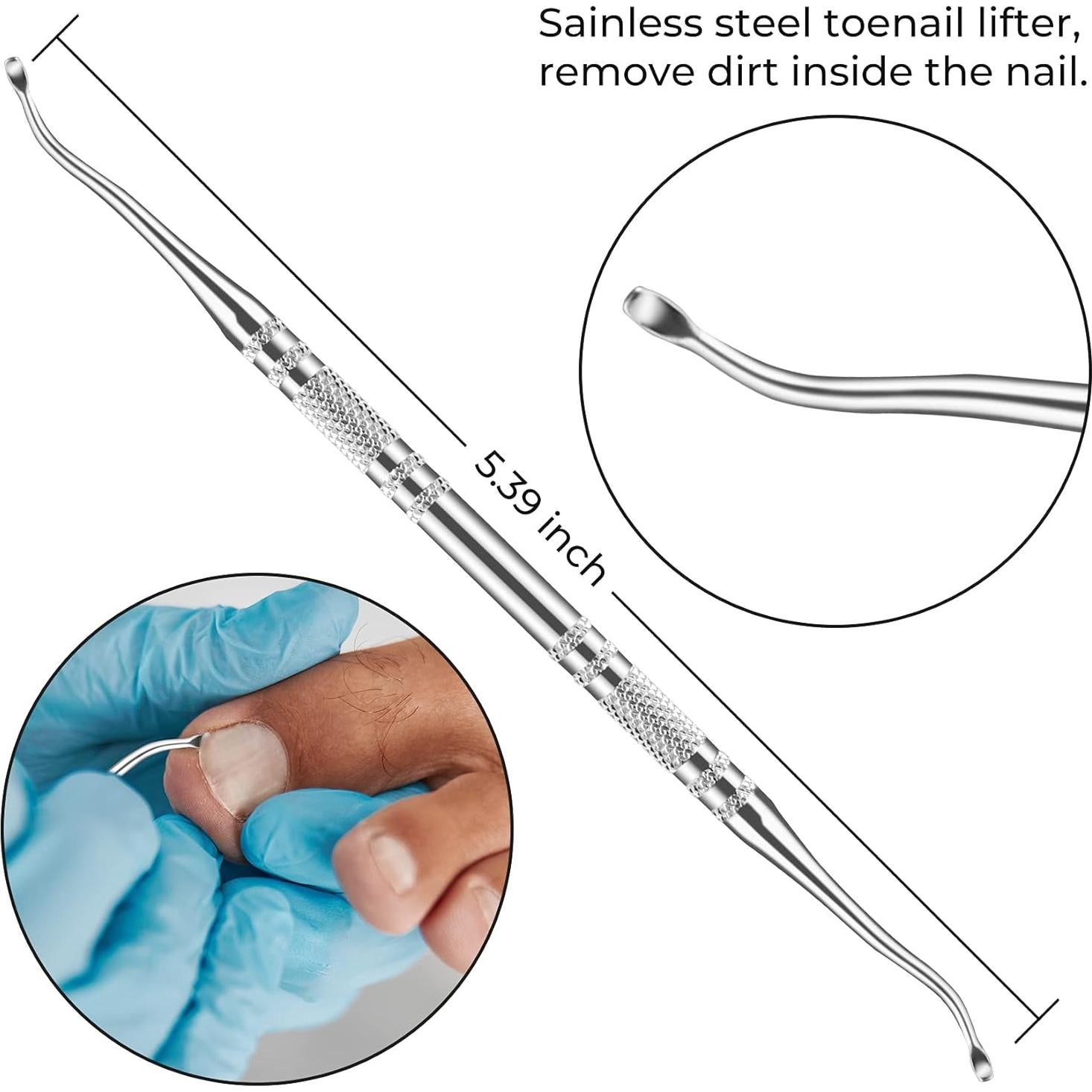 Kit de Cortadores de Uñas de Pies JTIEO 12 Piezas Negro