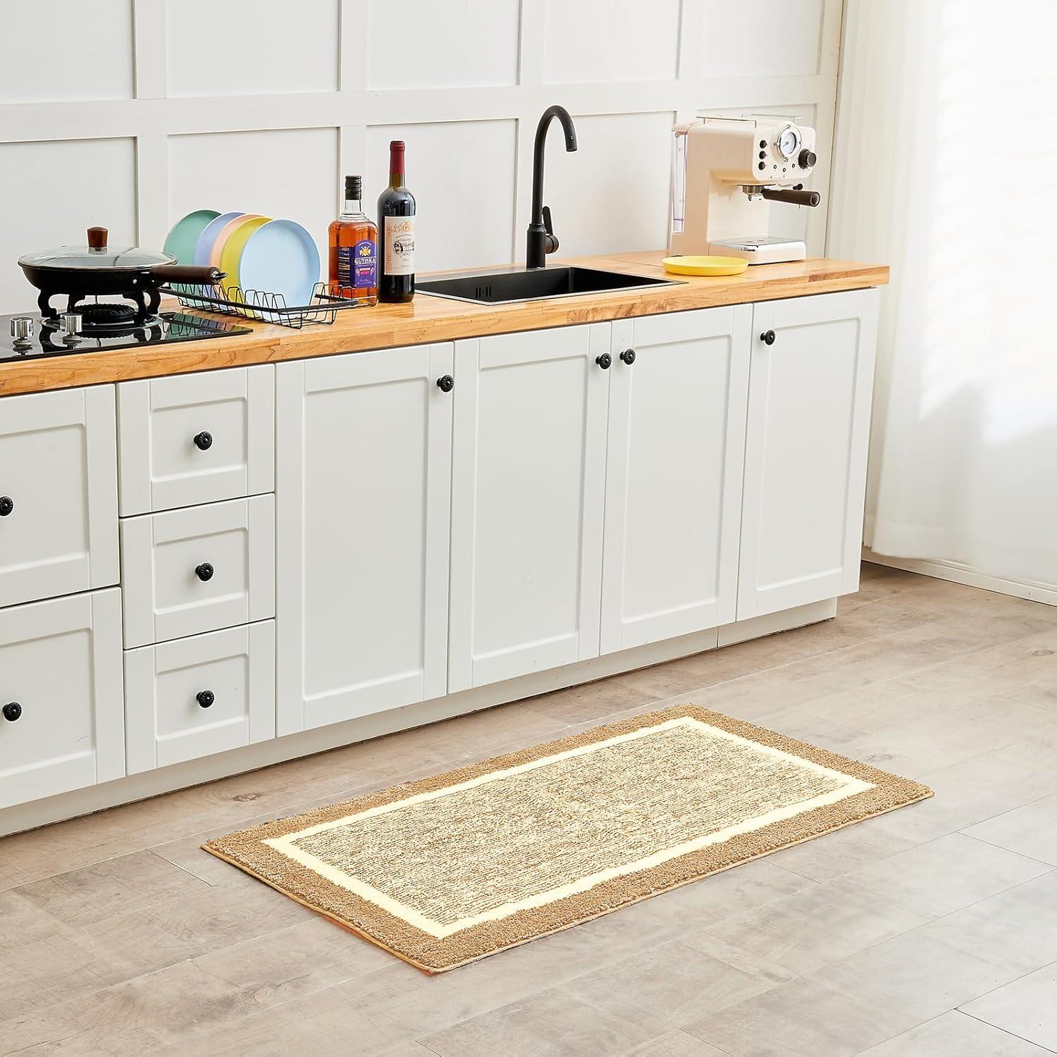 Alfombrilla de Baño CozeCube Beige 61x41 cm Antideslizante