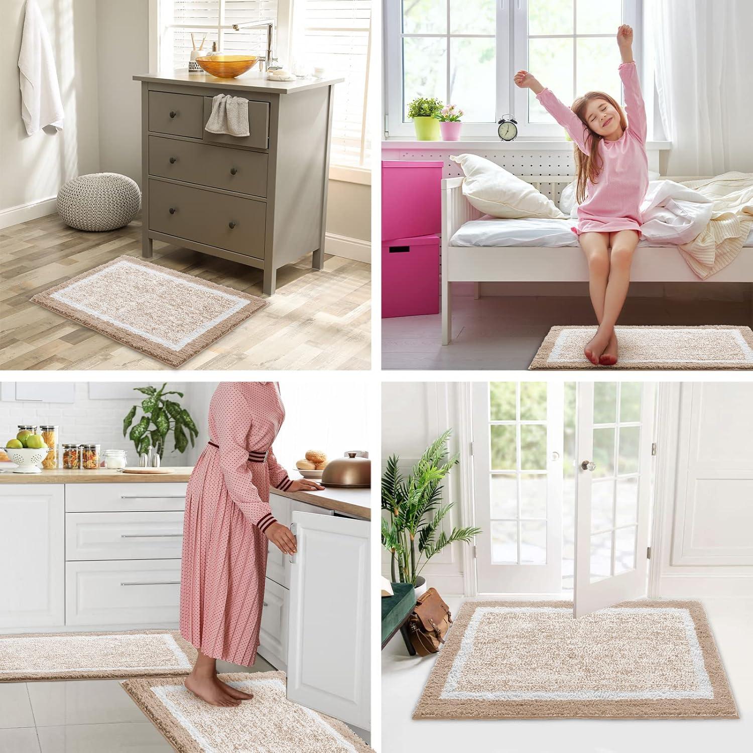 Alfombrilla de Baño CozeCube Beige 61x41 cm Antideslizante
