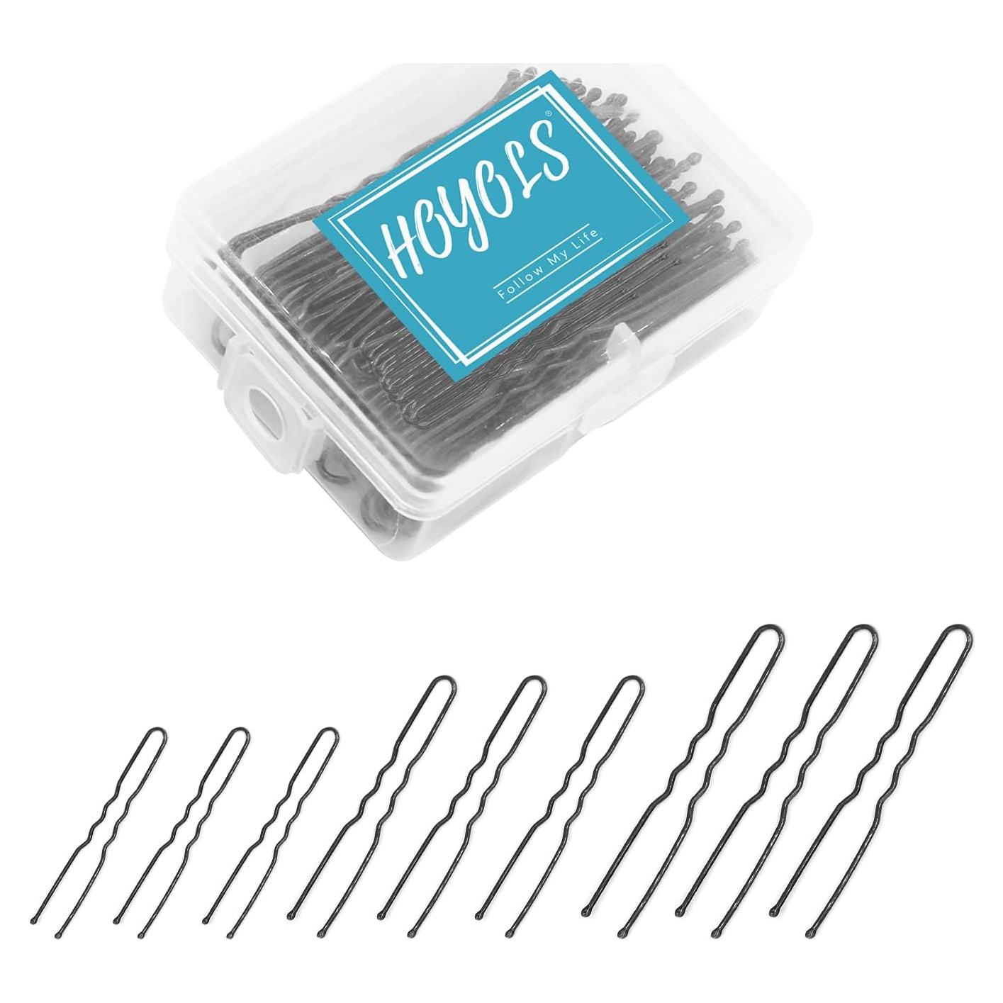 Pasadores de Pelo en U HOYOLS 150 Unidades Negro Variados
