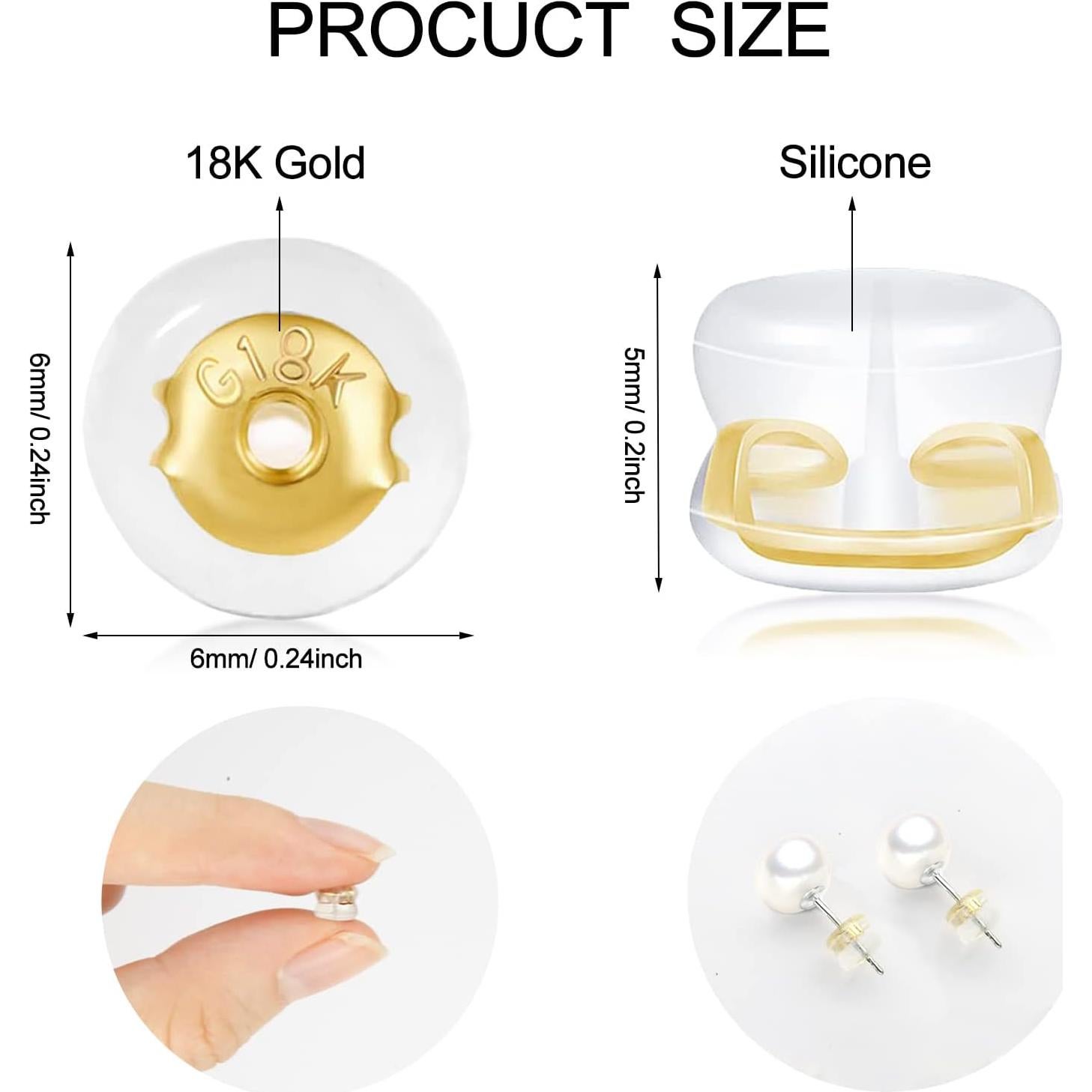 Resortes de Aretes de Oro 18K Gleihow - 16 Piezas Hipoalergénicos