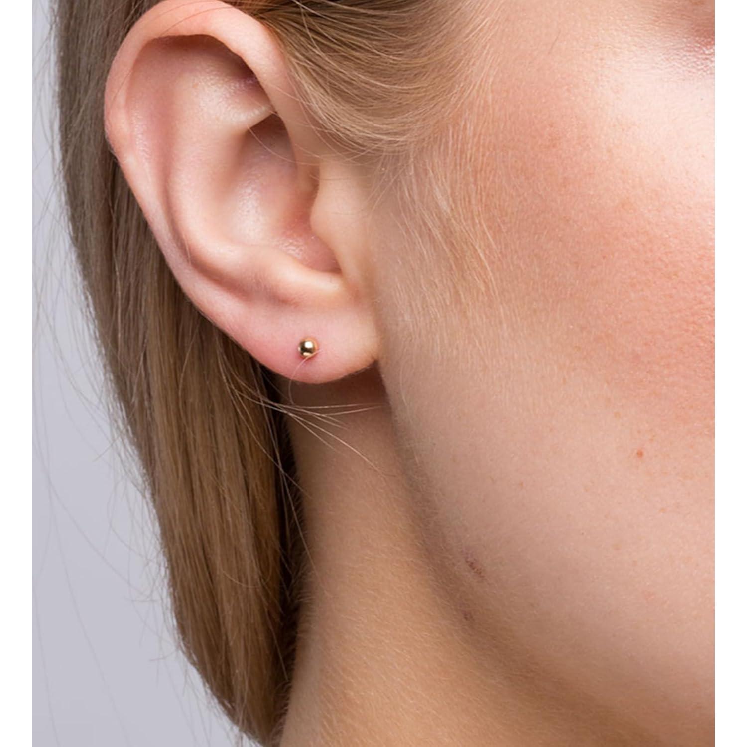 Kit de Perforación de Orejas QWALIT 3 Pares Dorado Desechable