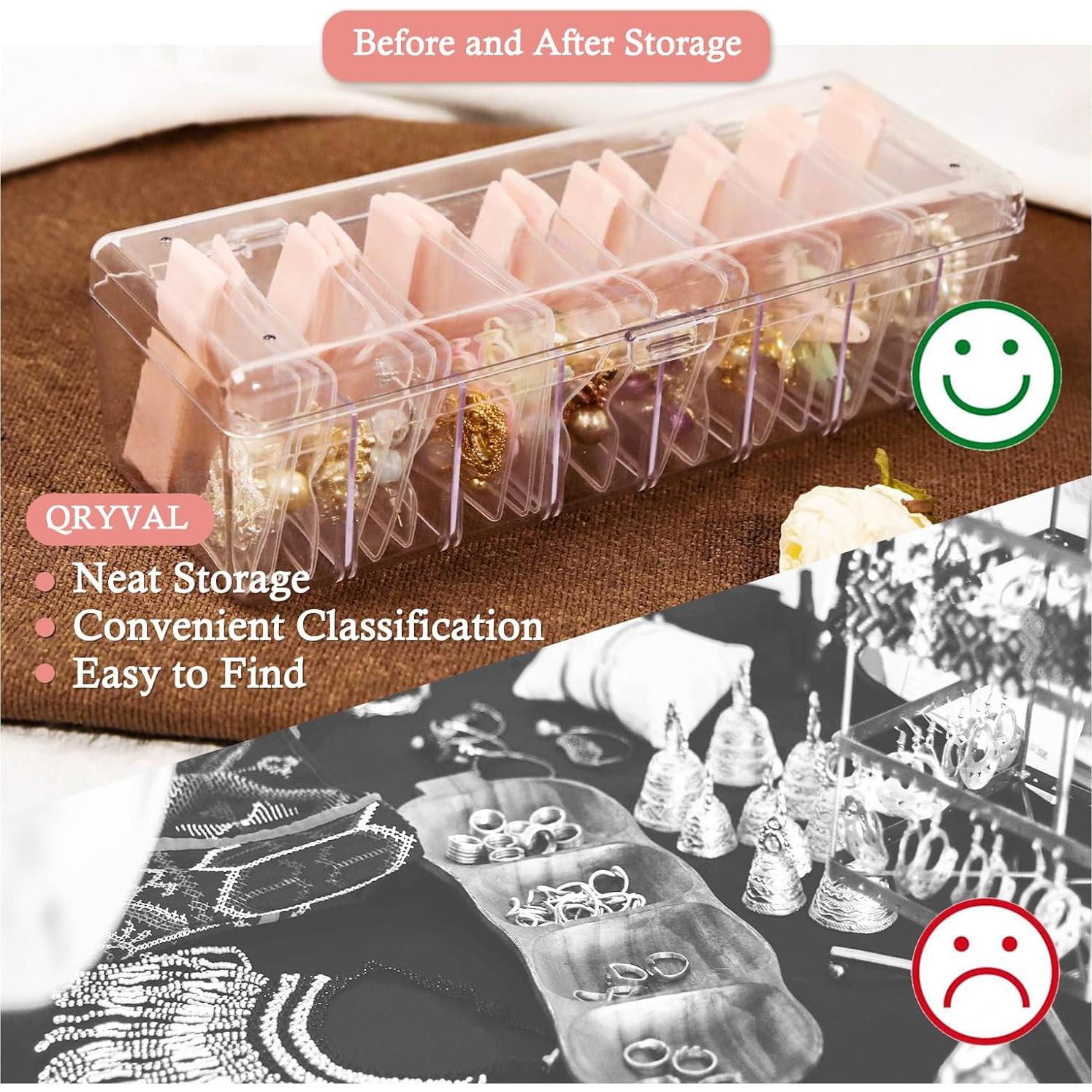 Organizador de Joyería Qryval con 24 Bolsas Antioxidantes Marrón