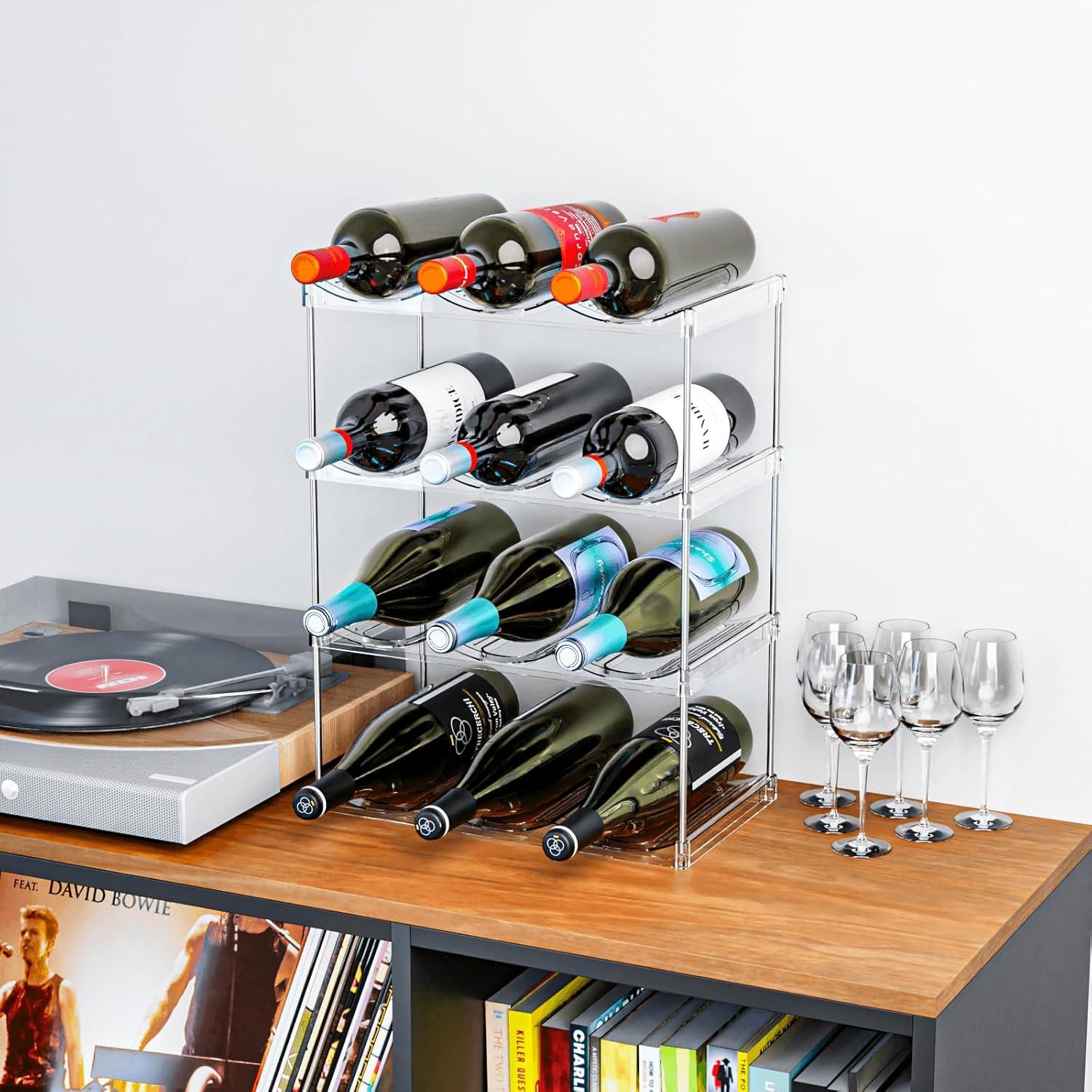 Organizador de Botellas de Agua Apilable Yieach 2 Niveles 6 Botellas