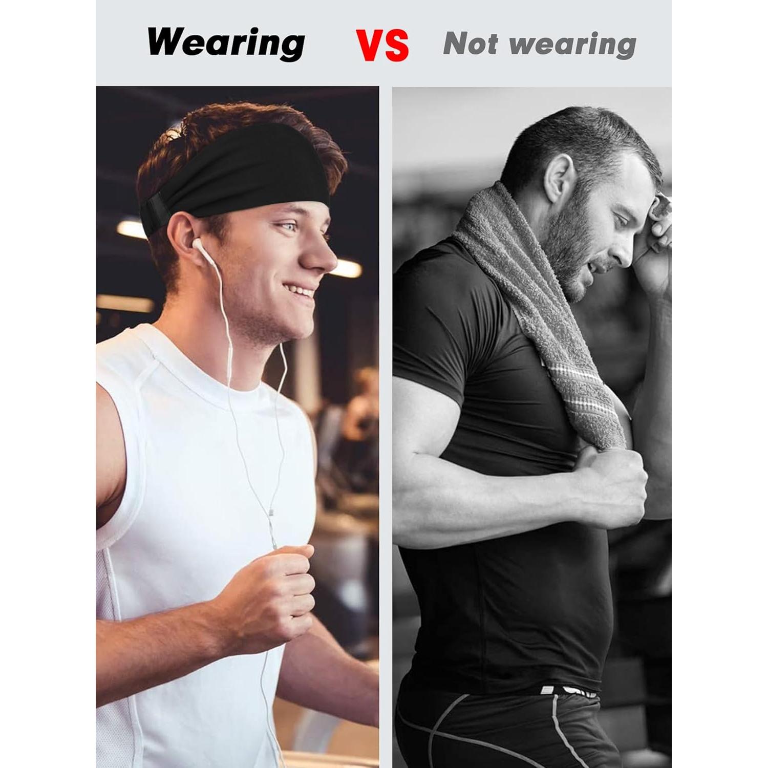 Cintas para la cabeza deportivas Awumbuk, 5 paquetes, negro