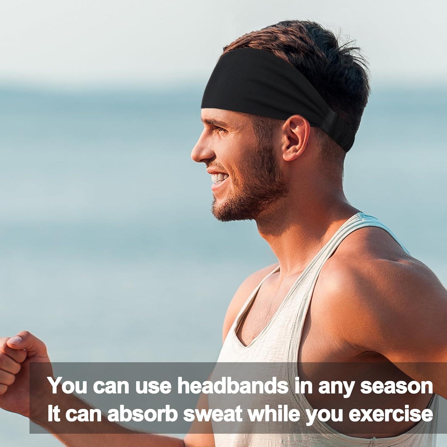 Cintas para la cabeza deportivas Awumbuk, 5 paquetes, negro